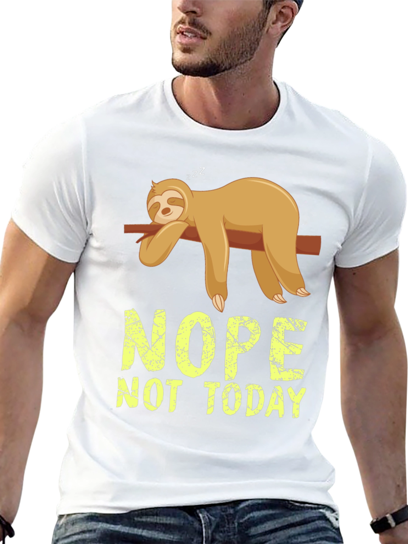 Nope Not Today Sloth Graphic T-Shirt