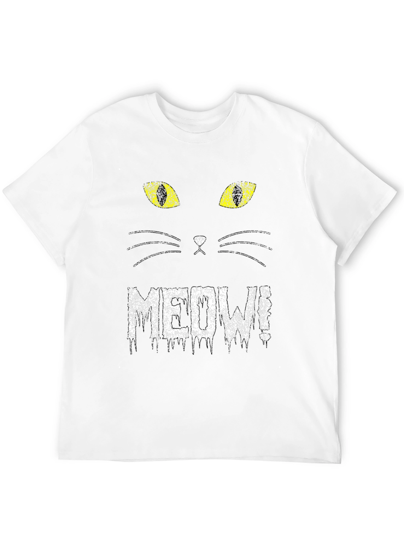 MEOW Cat Face Graphic Tee - Black T-Shirt