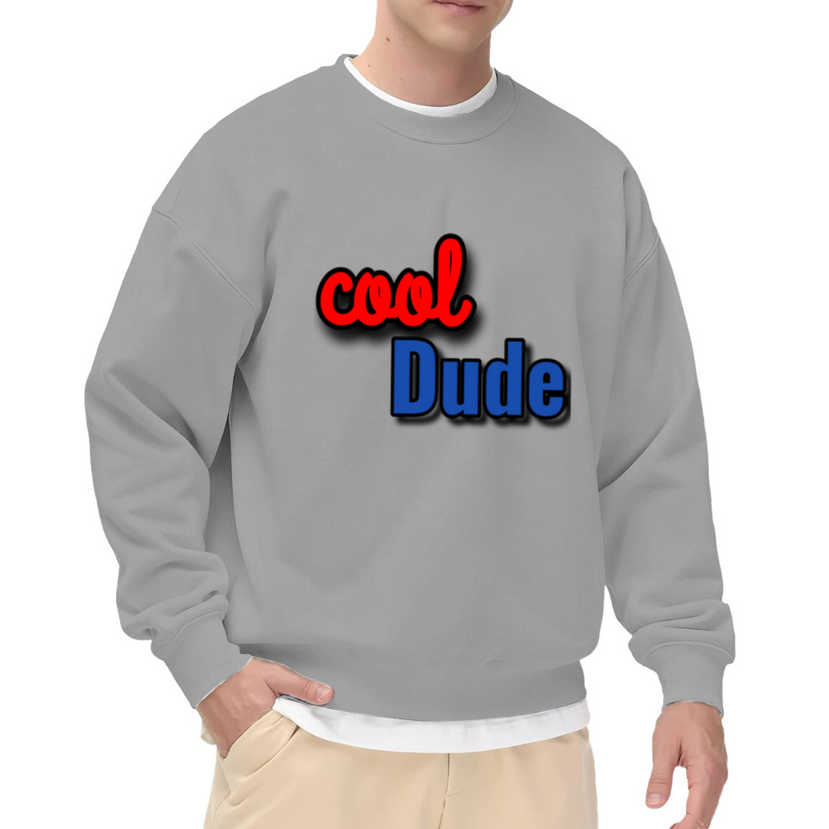 Cool Dude Crewneck Sweatshirt - Fun Colorful Retro Text Streetwear Pullover
