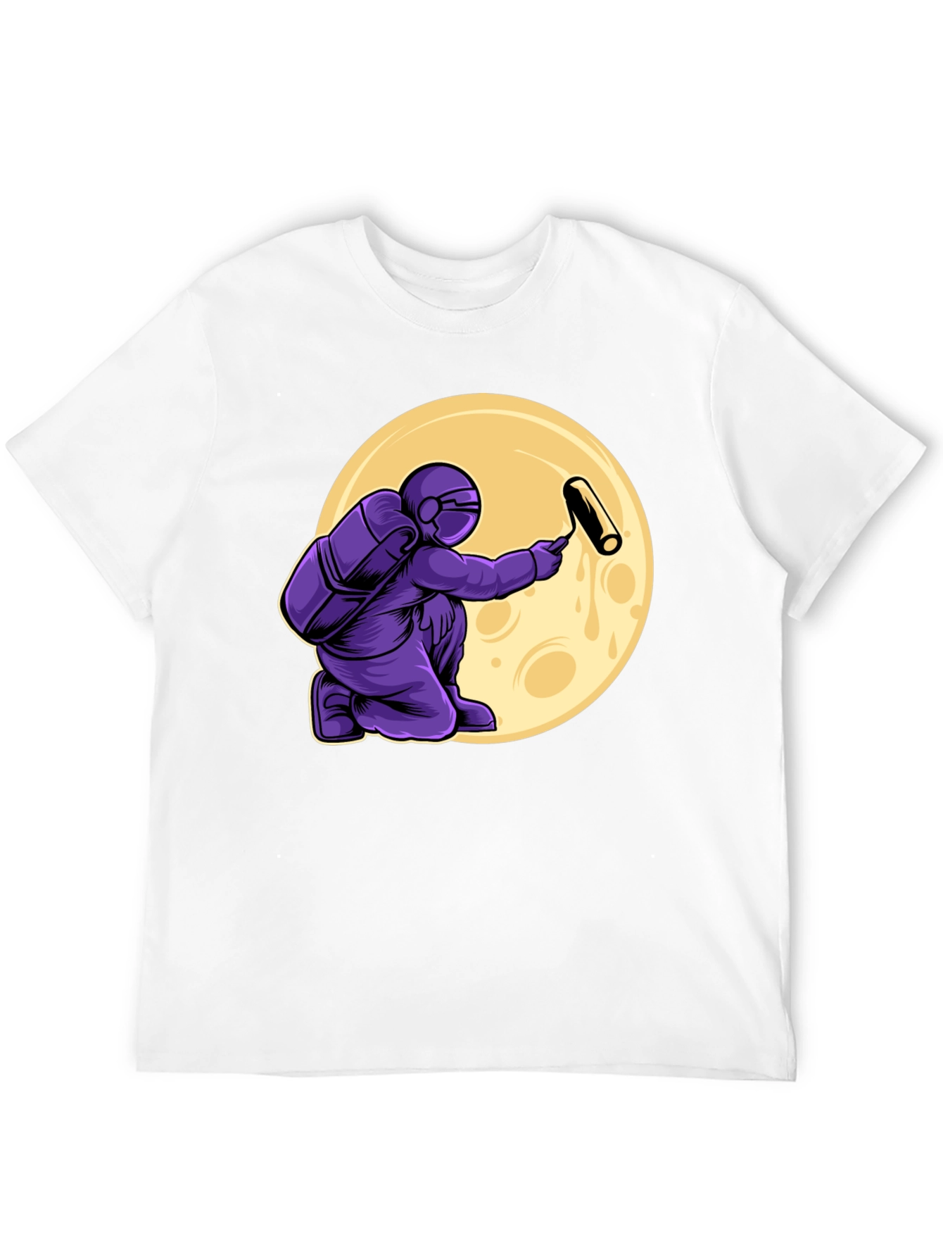 Astronaut Painting Moon T-Shirt - Graphic Tee