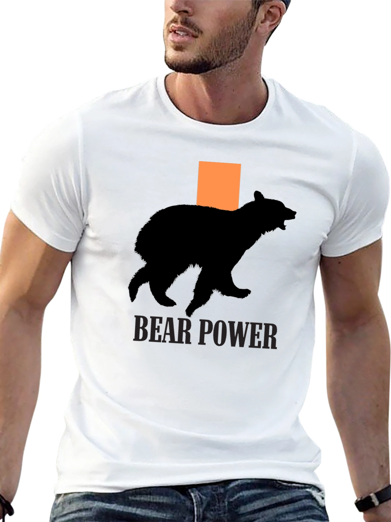 Bear Power T-Shirt - Black Cotton Graphic Tee