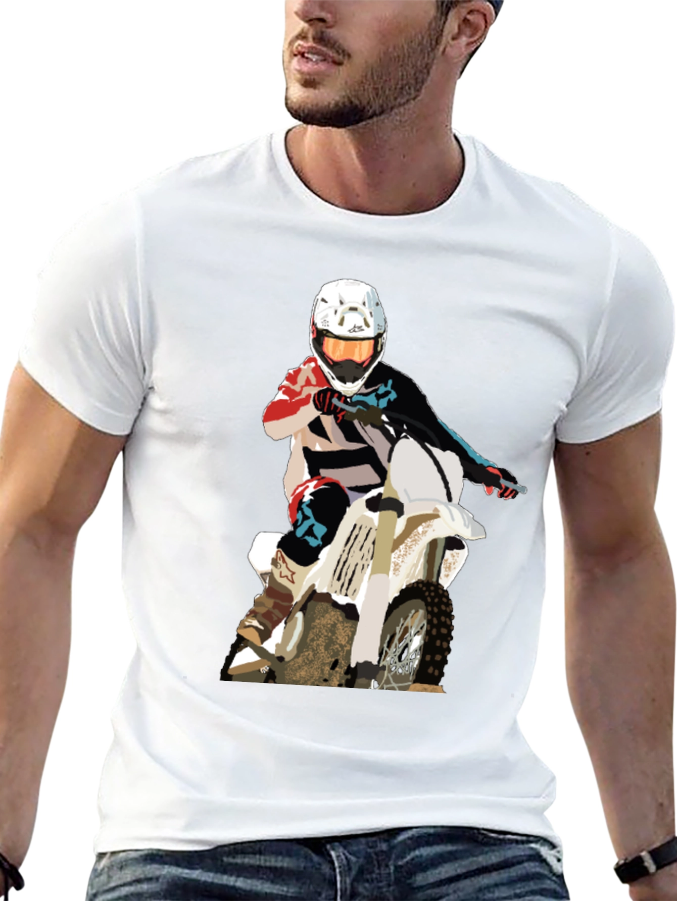 Motocross Rider Graphic T-Shirt - Black