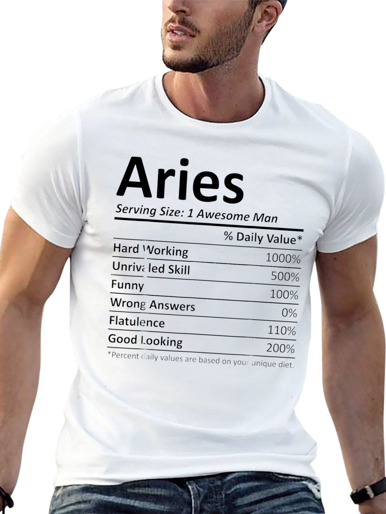 Aries Nutritional Facts Funny Graphic T-Shirt