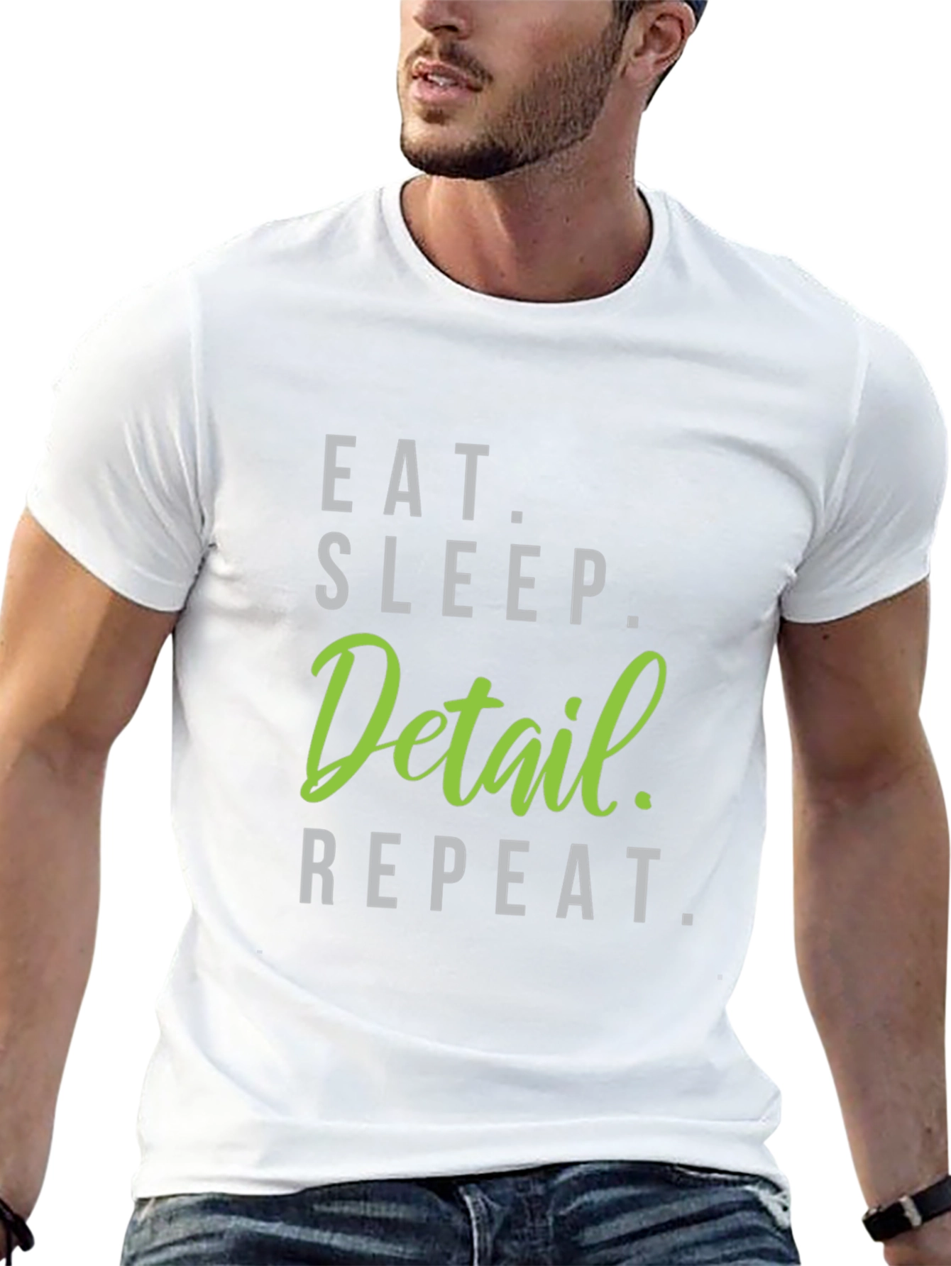 Eat Sleep Detail Repeat Black T-Shirt