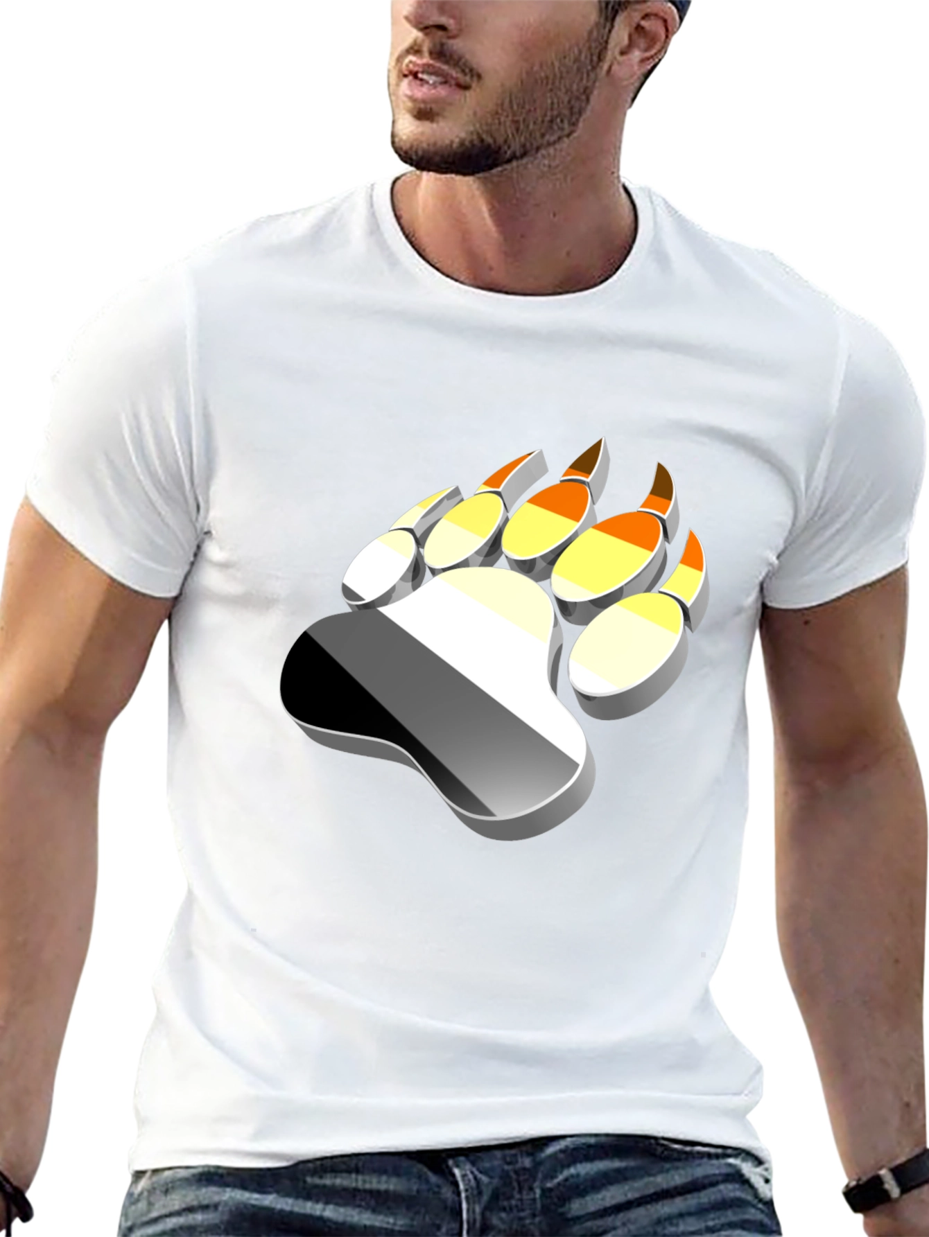 Bear Paw Print T-Shirt - Graphic Tee