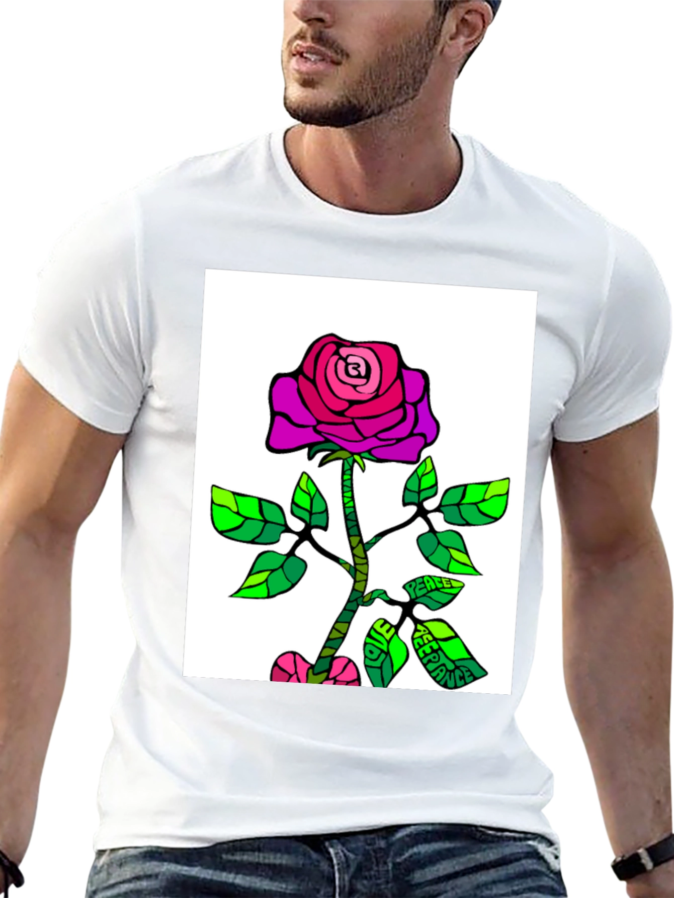 Rose Peace T-Shirt - Unique Graphic Tee