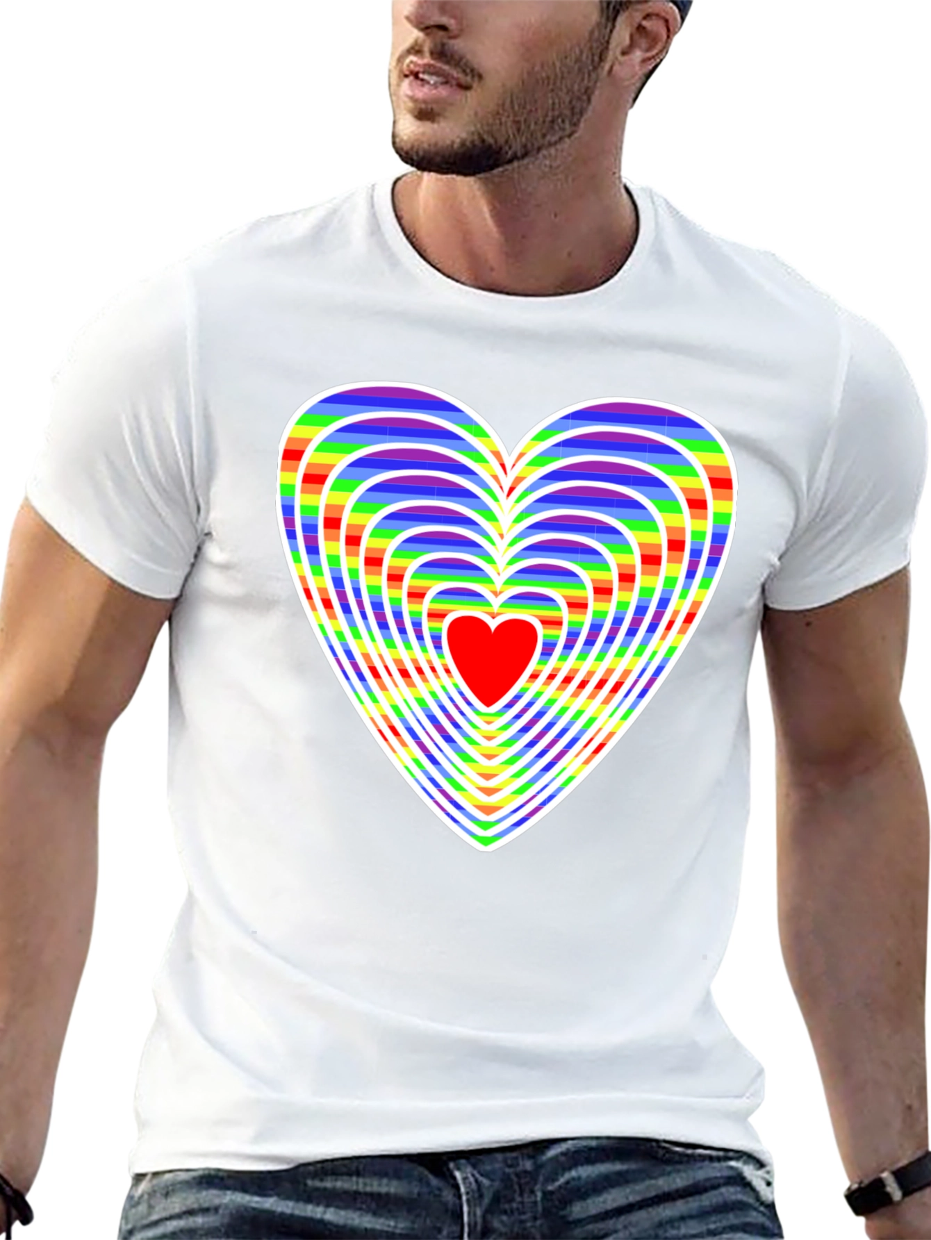 Rainbow Heart Graphic Tee - Love & Pride