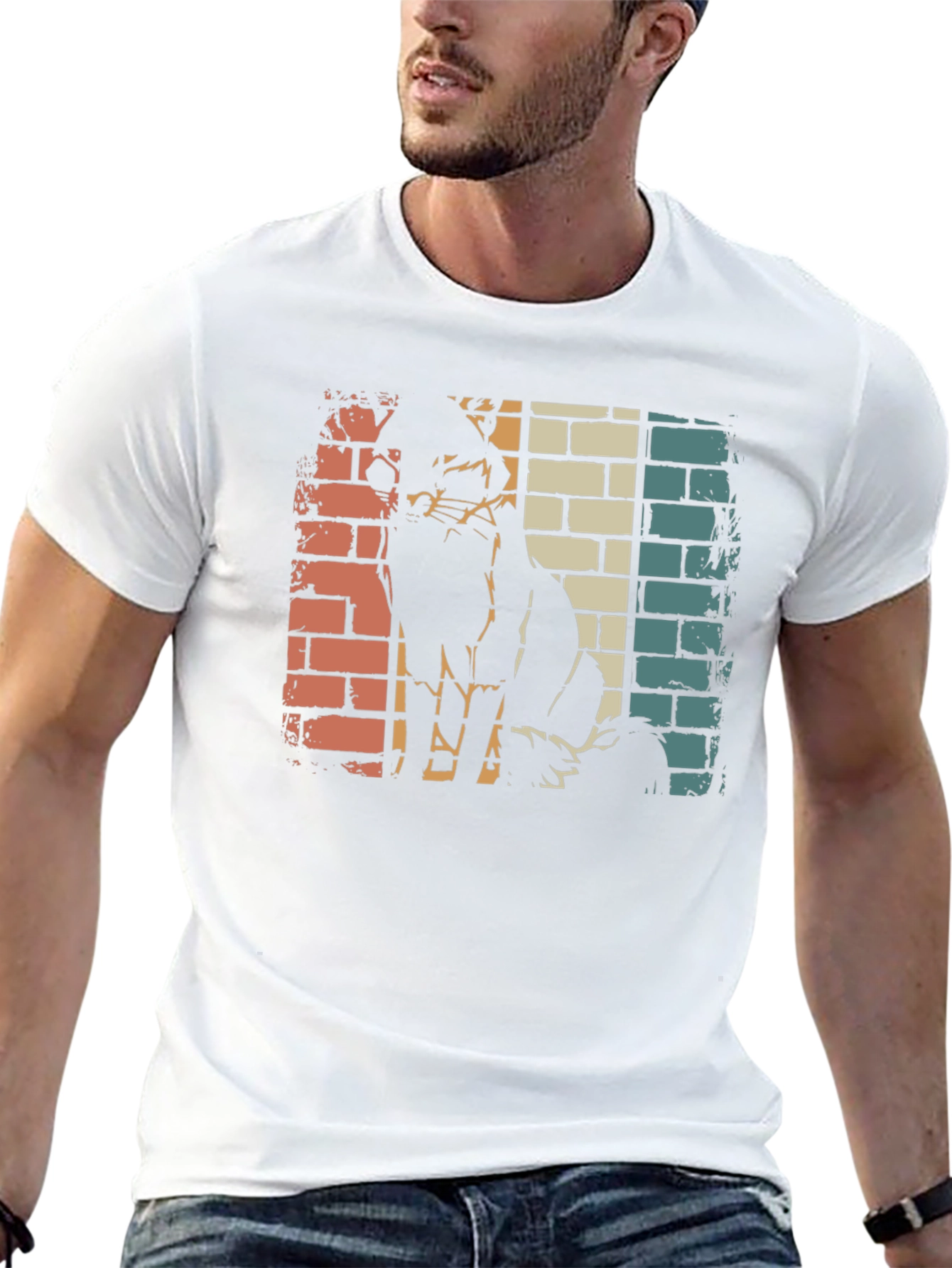 Retro Cat Silhouette Graphic Tee