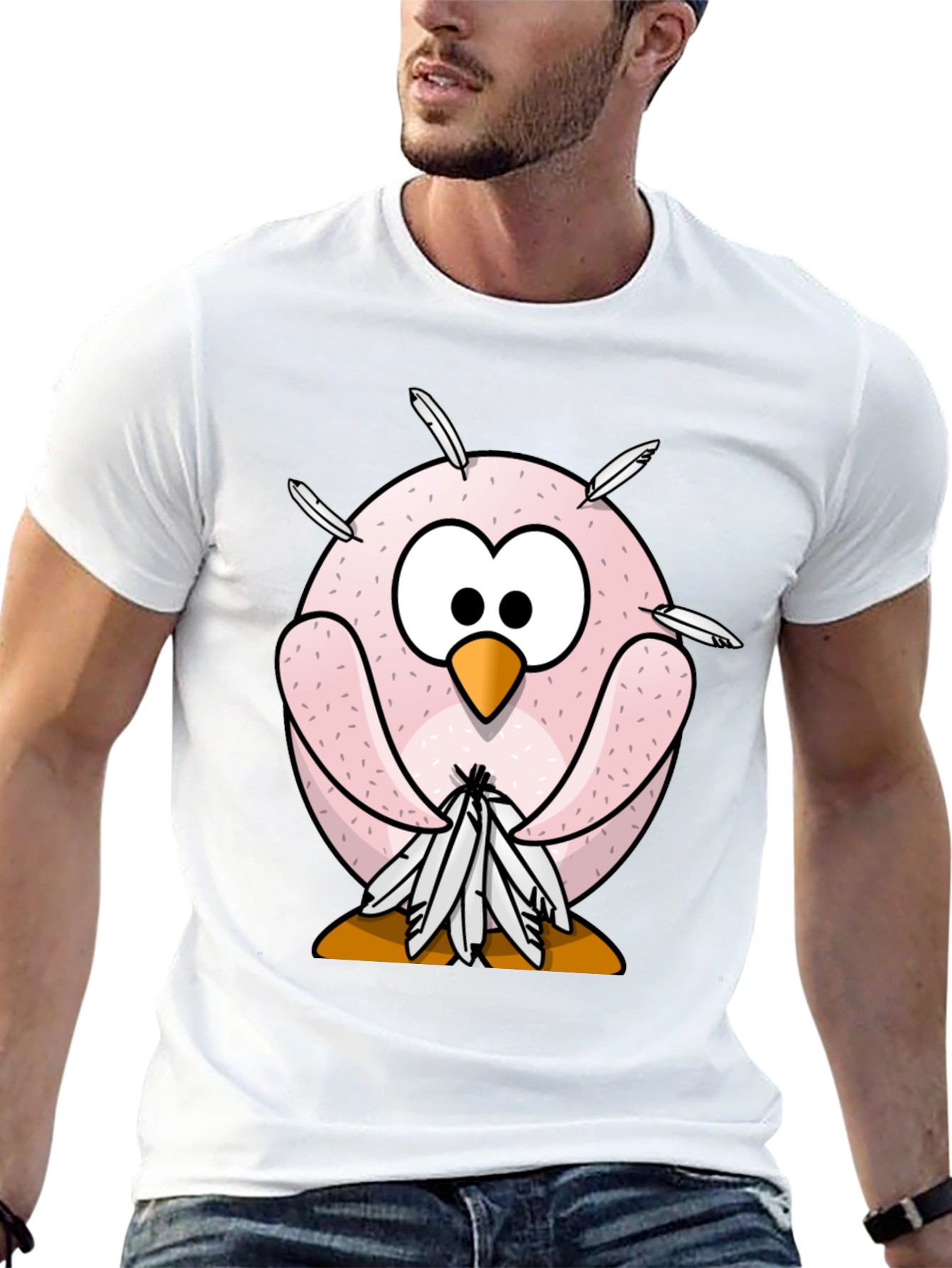 Funny Cartoon Owl T-Shirt - Quirky Bird Design