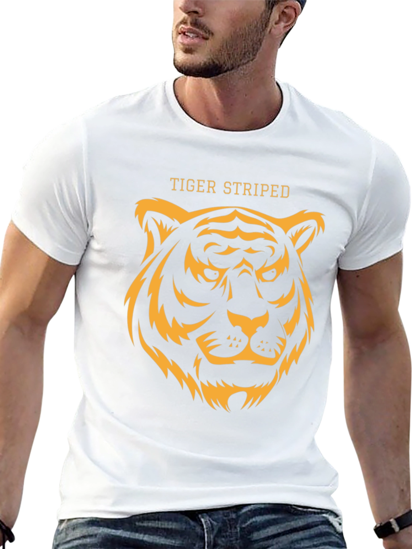 Tiger Striped Graphic T-Shirt - Black