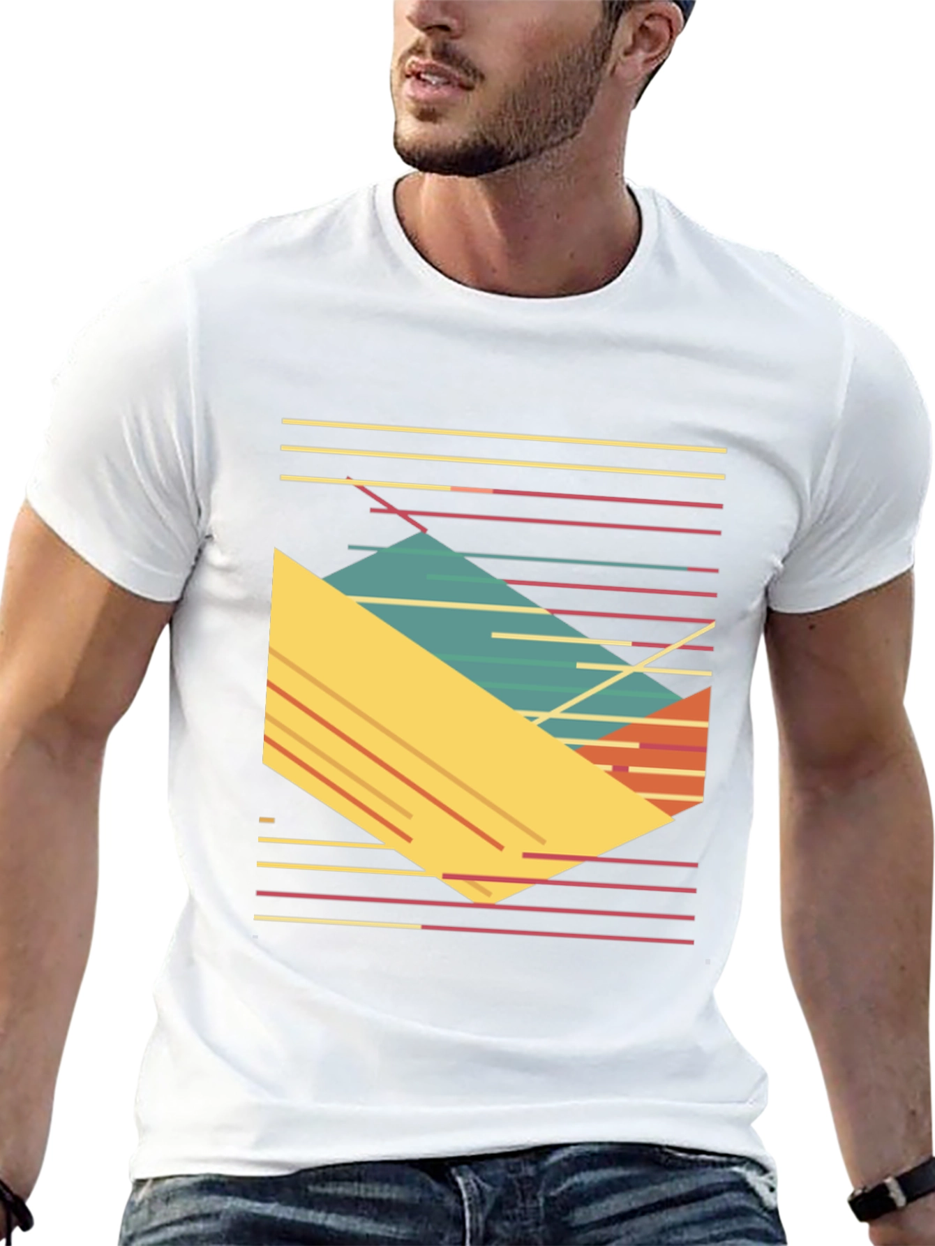 Retro Geometric T-Shirt - Bold 80s Style Tee