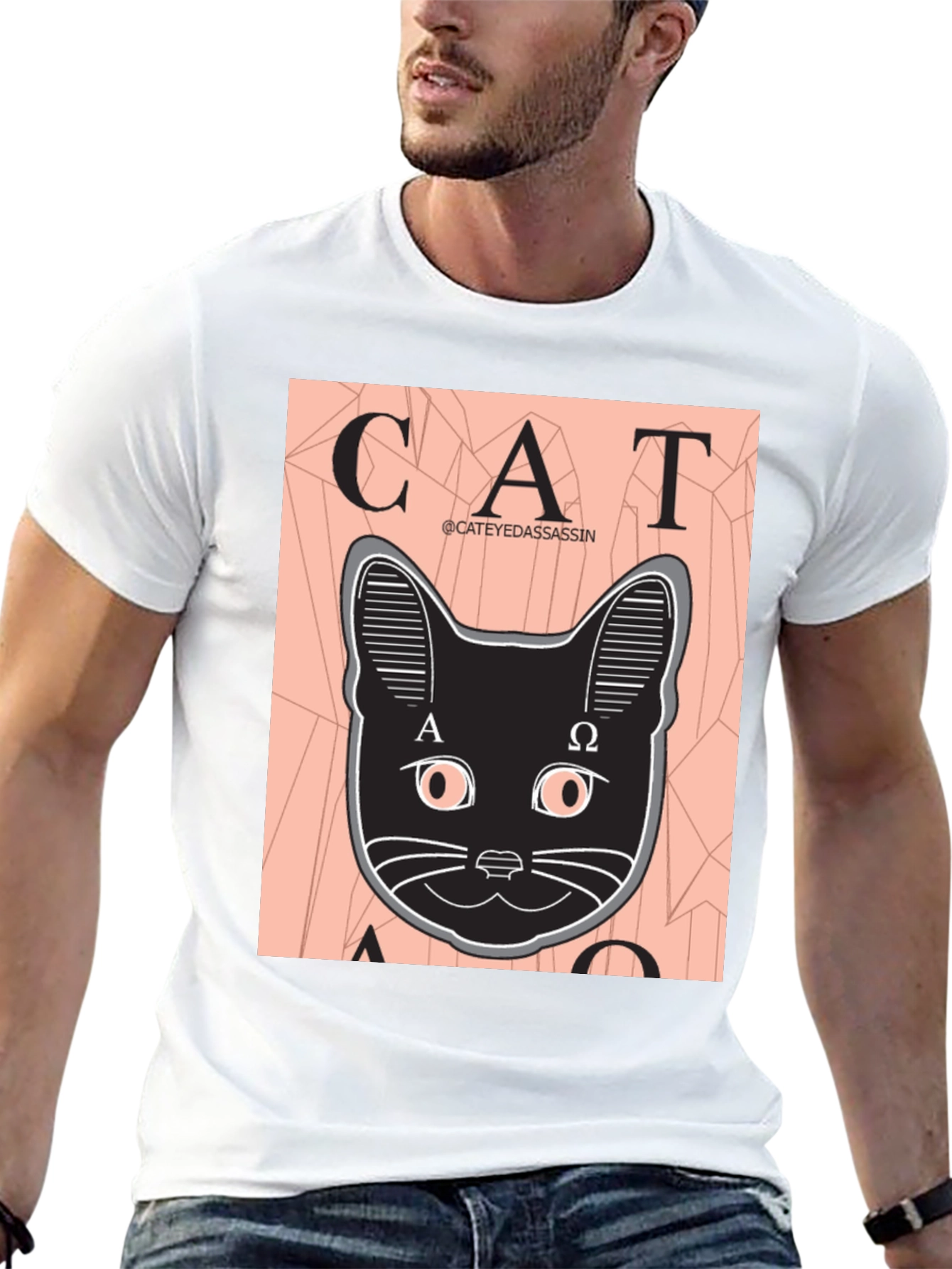 Cat Assassin Graphic Tee - Black T-Shirt