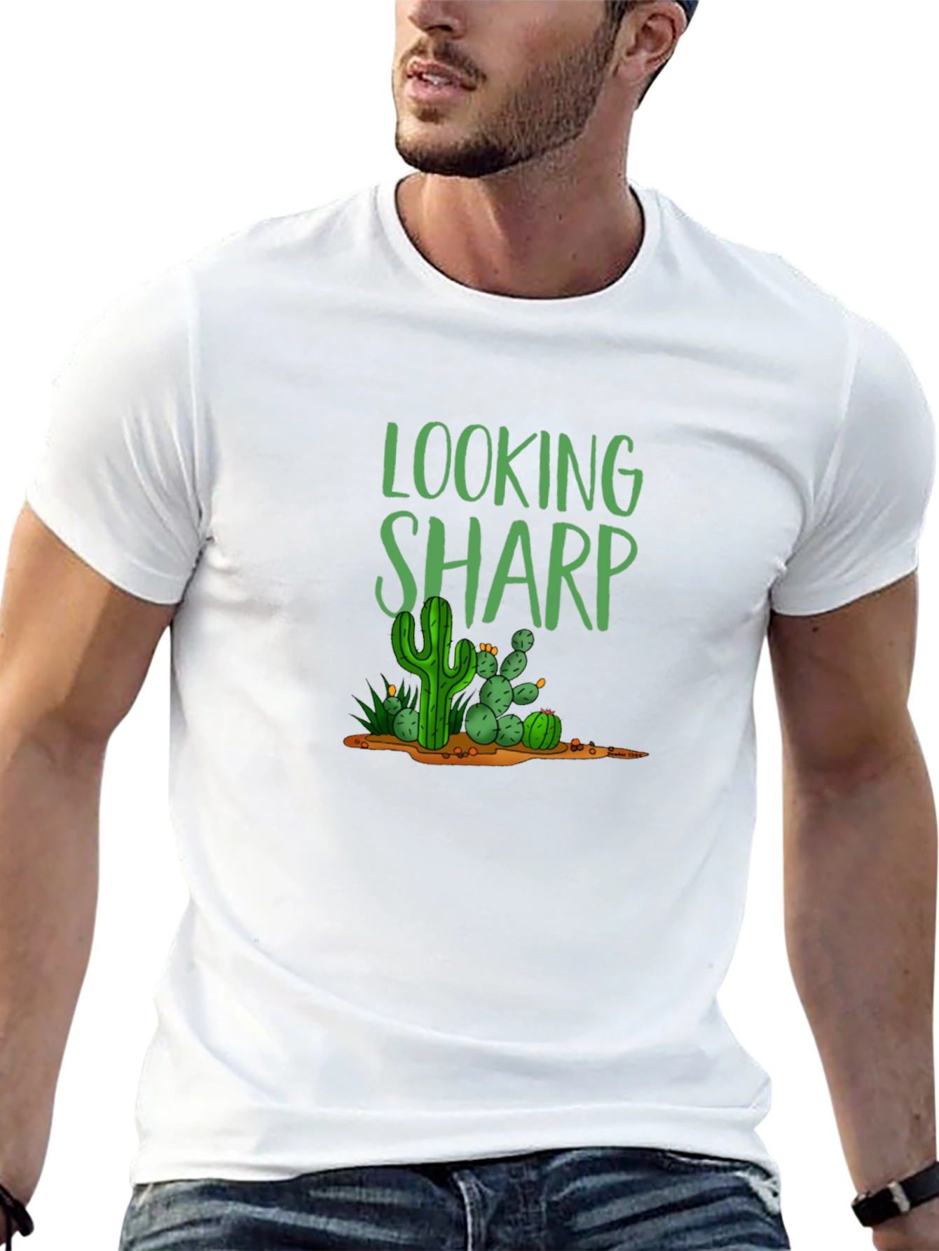 Looking Sharp Cactus T-Shirt - Black Cotton Tee