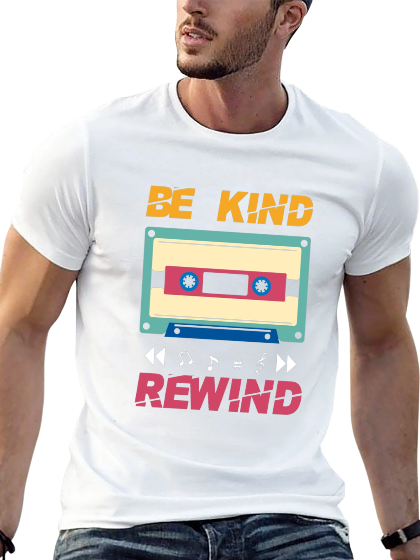 Be Kind Rewind T-Shirt - Retro Cassette Design