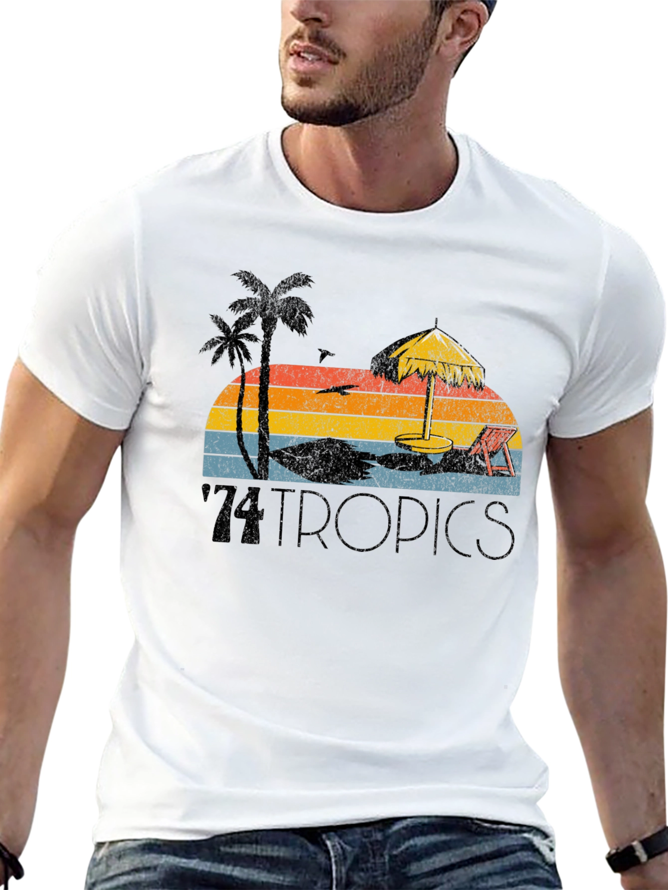 Retro 74 Tropics Beach Graphic Tee