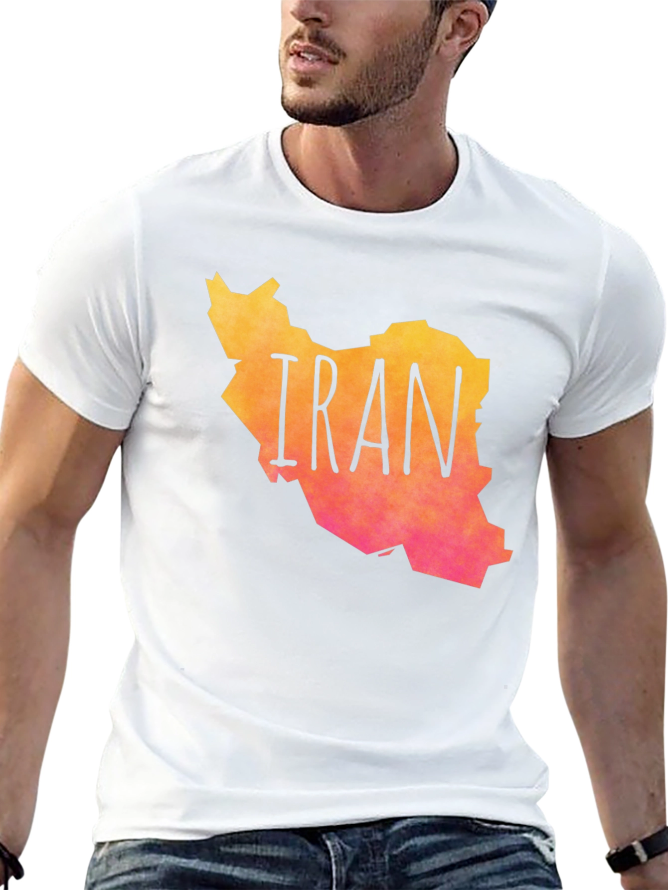 Iran Map Graphic Print T-Shirt