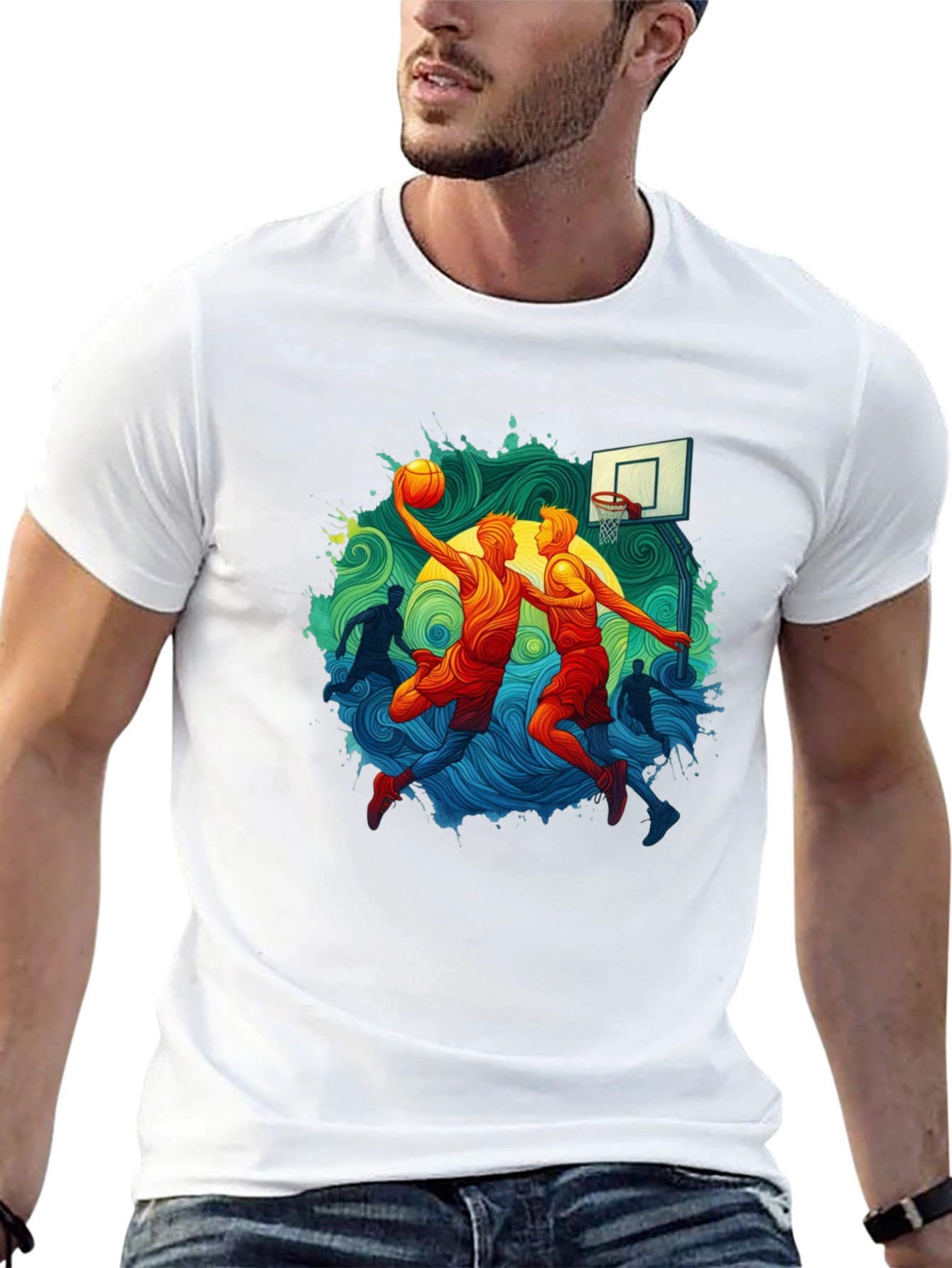 Basketball Graphic Tee - Slam Dunk Style