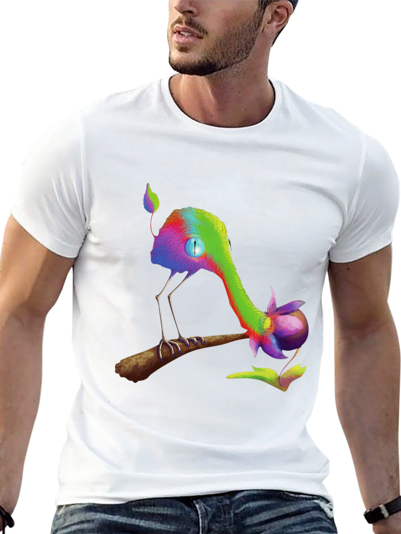 Whimsical Creature Graphic Black T-Shirt