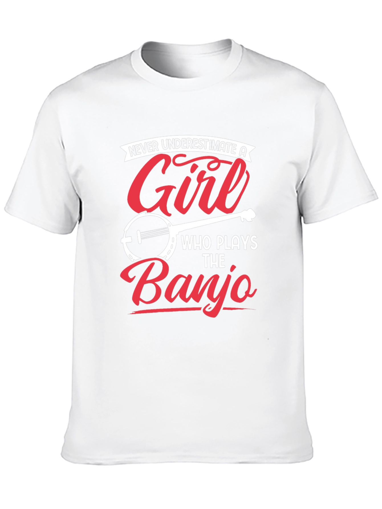 Girl Banjo Player Graphic Tee - Novelty Musician T-Shirt