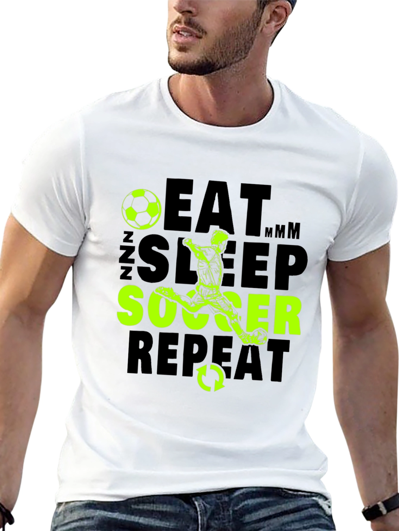 Eat Sleep Soccer Repeat Graphic T-Shirt