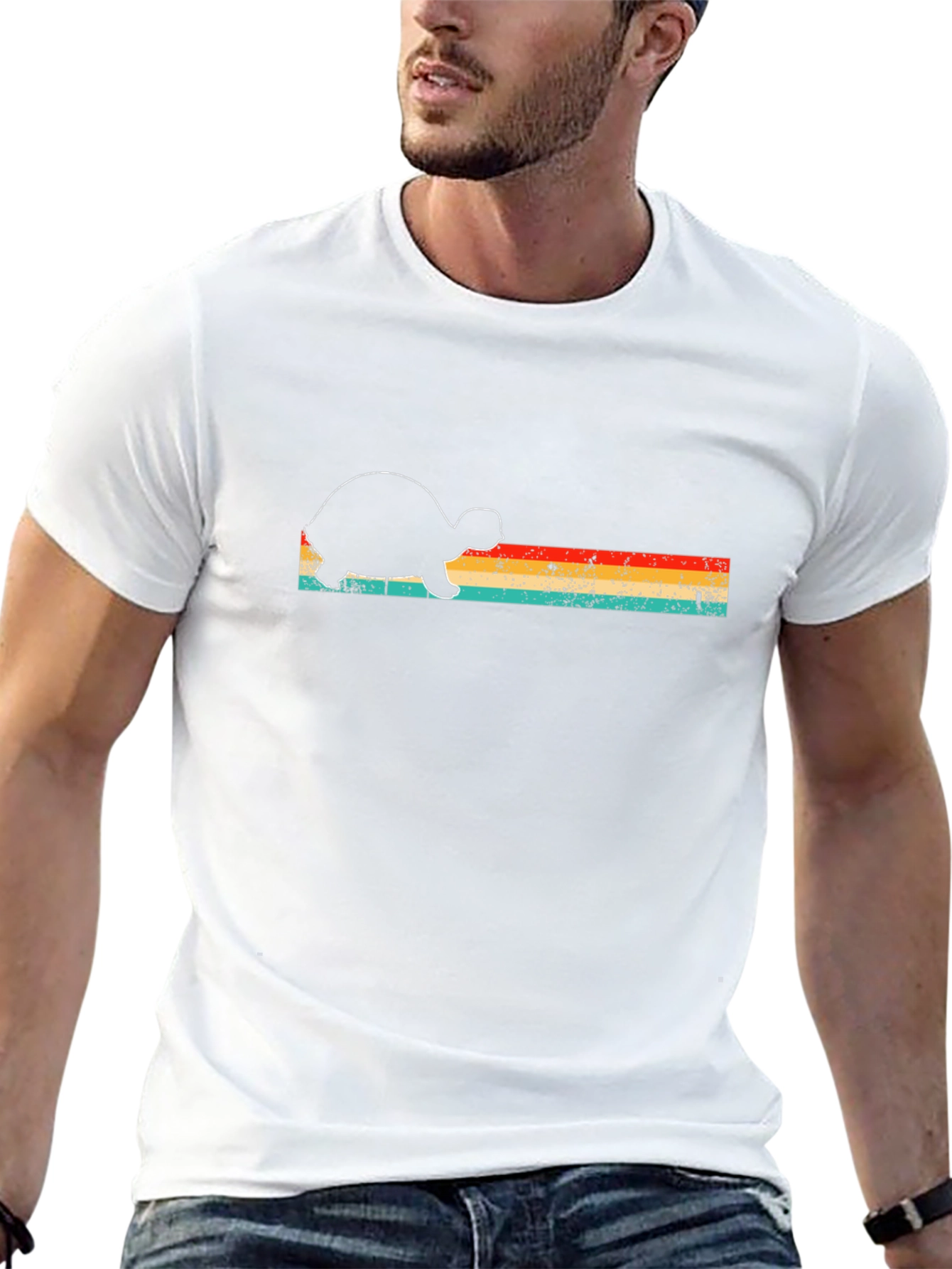 Retro Turtle Graphic Tee - Mens Black T-Shirt