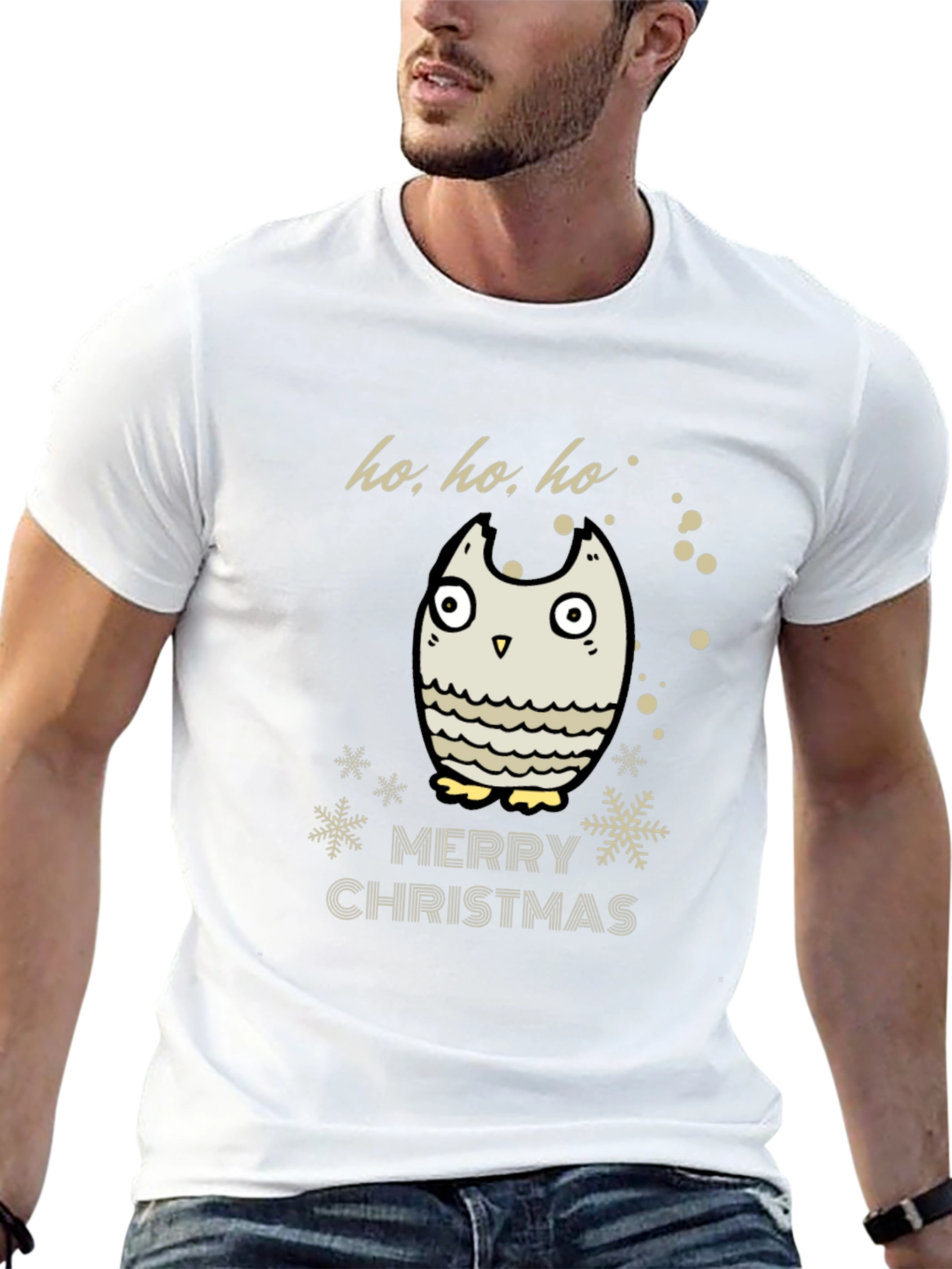 Merry Christmas Owl T-Shirt - Holiday Cheer