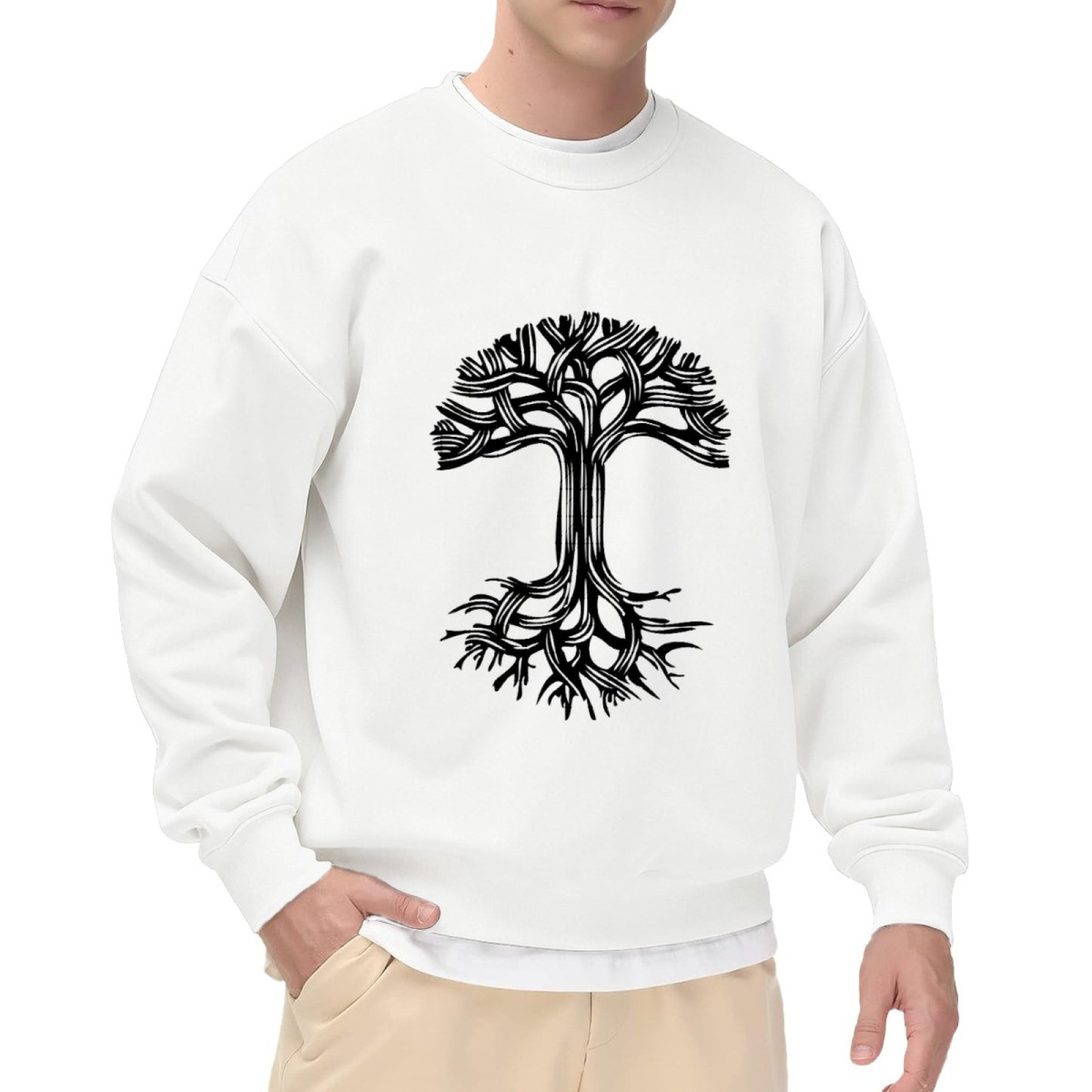Dark Aesthetic Tangled Tree Emblem Crewneck
