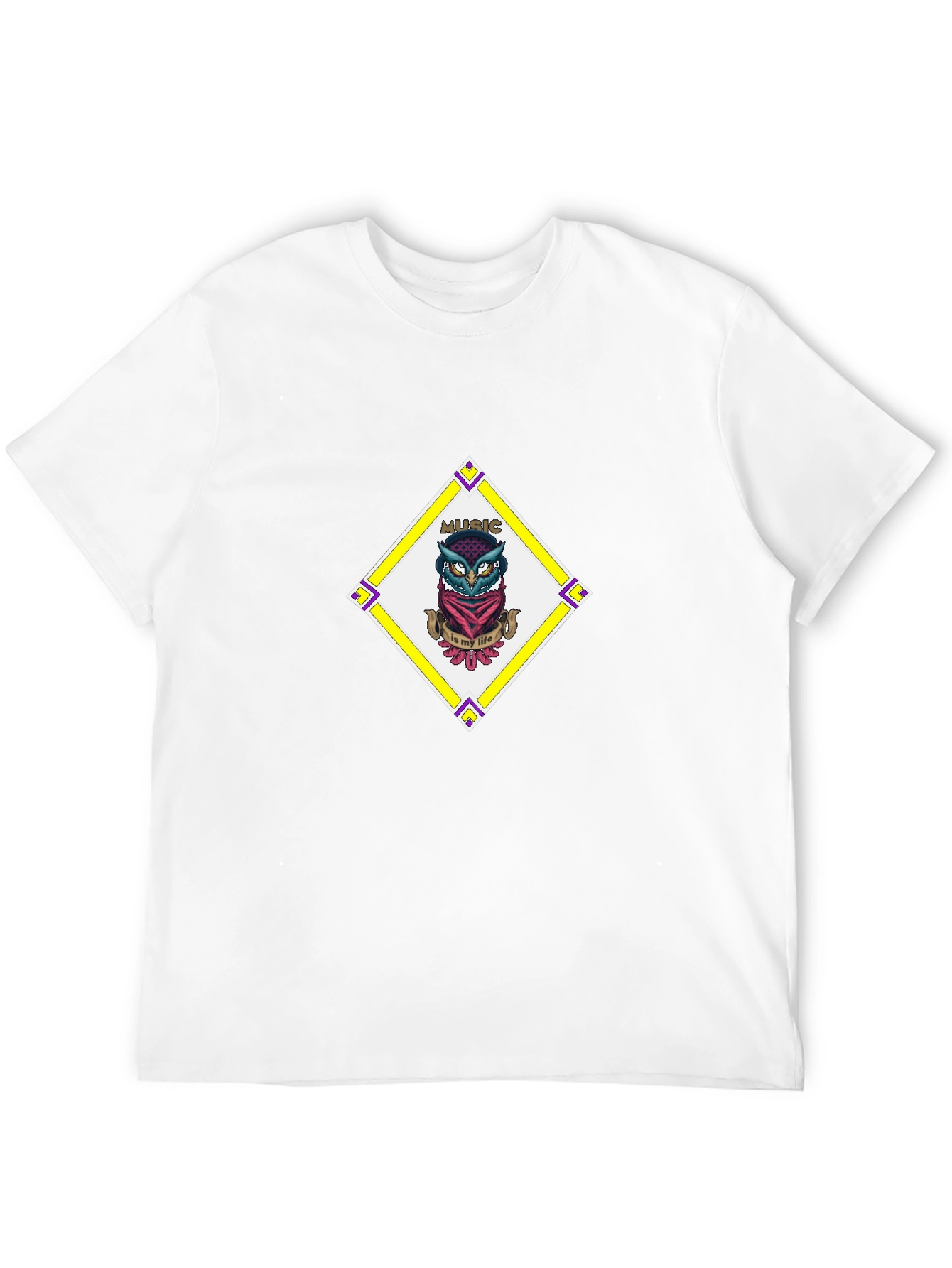 Music Owl T-Shirt - Bandana Diamond Design