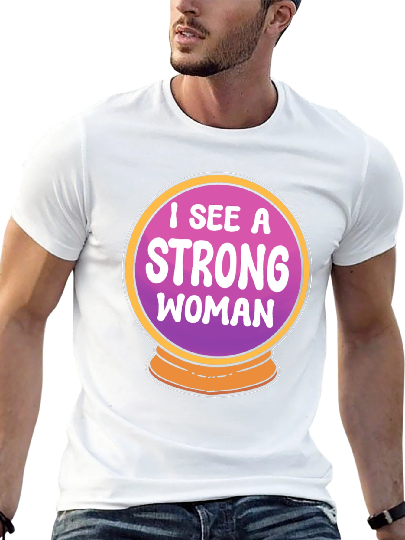 Strong Woman Crystal Ball Graphic Tee - Black