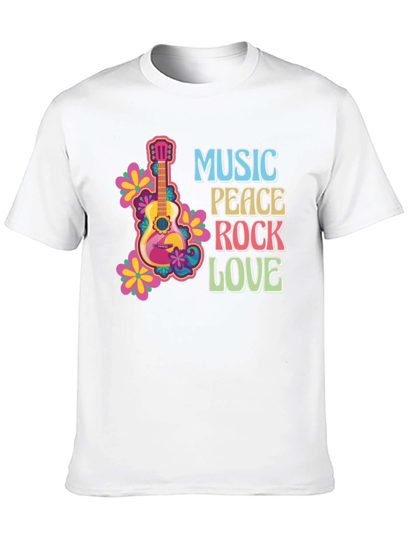 Music Peace Rock Love Graphic T-Shirt