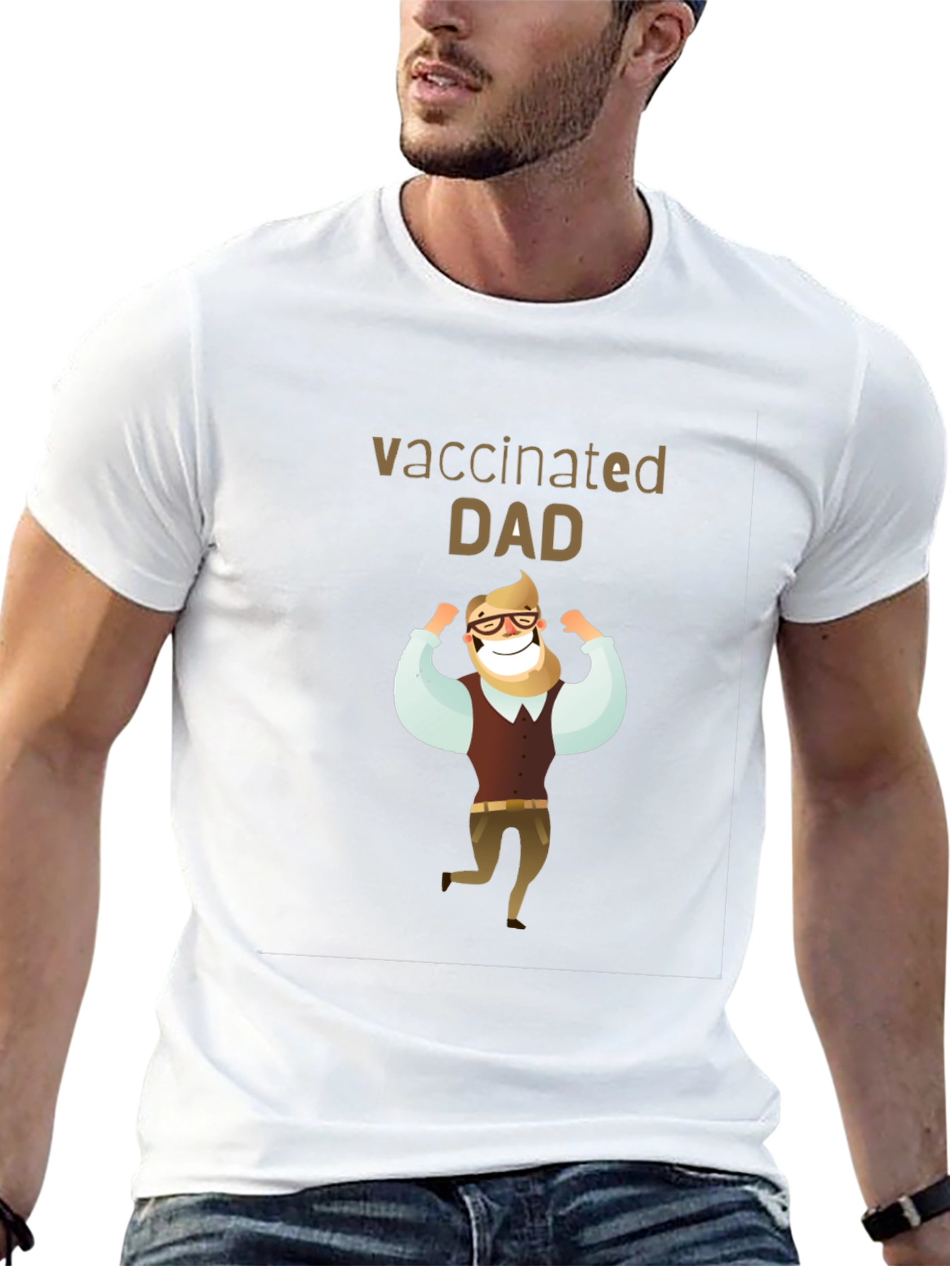 Vaccinated Dad T-Shirt - Black