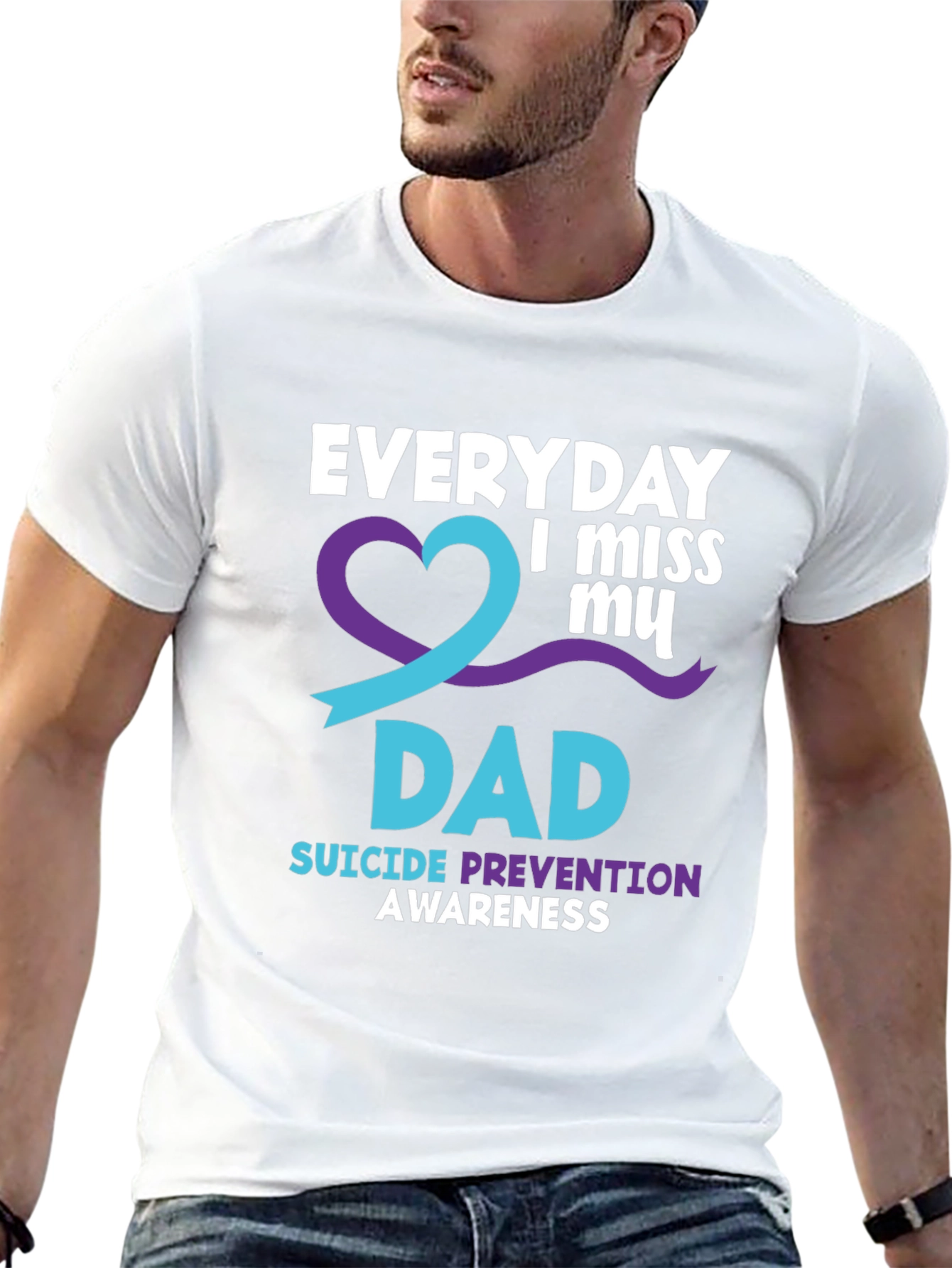 Everyday I Miss My Dad T-Shirt Suicide Prevention Awareness