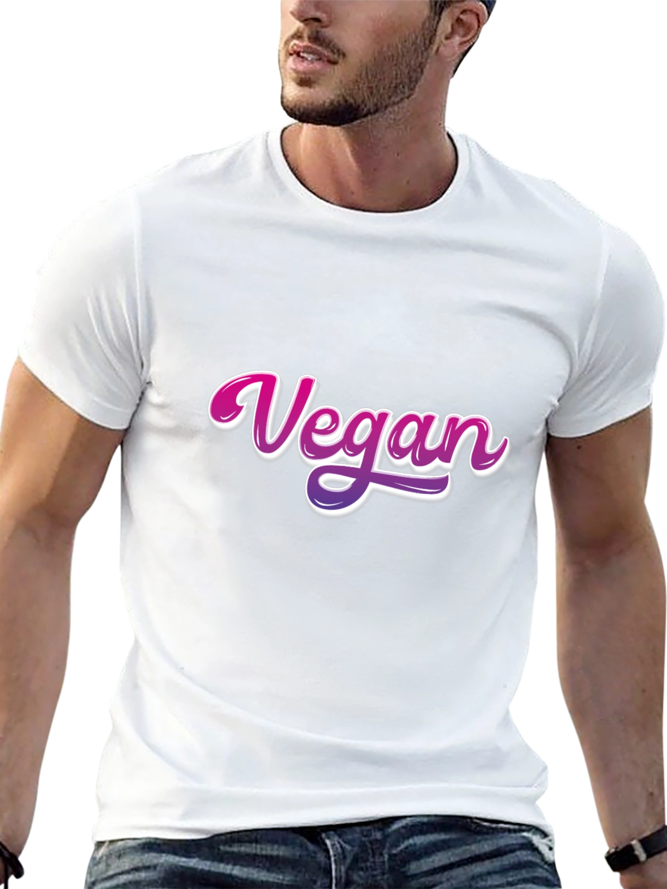 Vegan Graphic Print Black T-Shirt