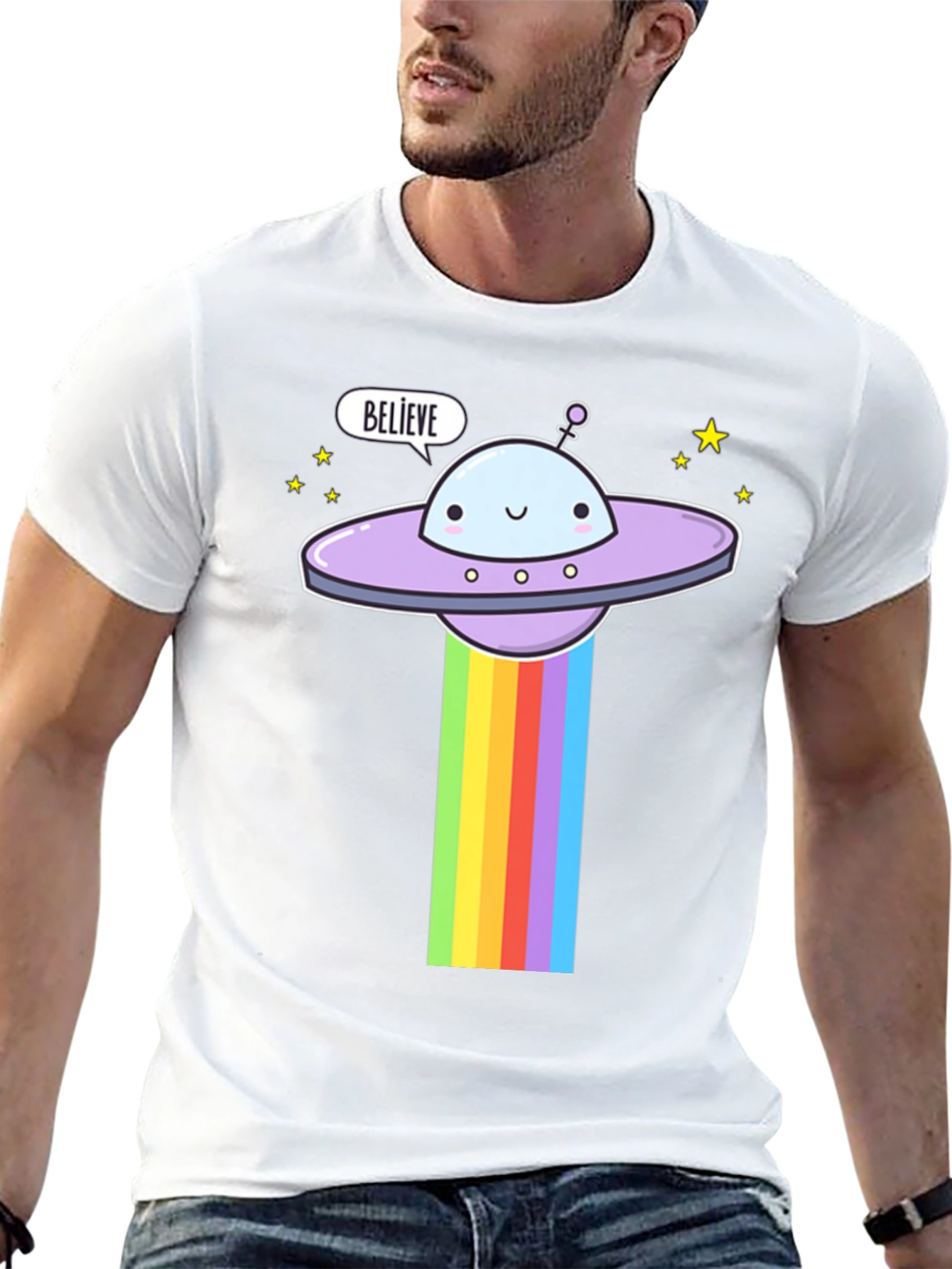 Believe UFO Rainbow T-Shirt