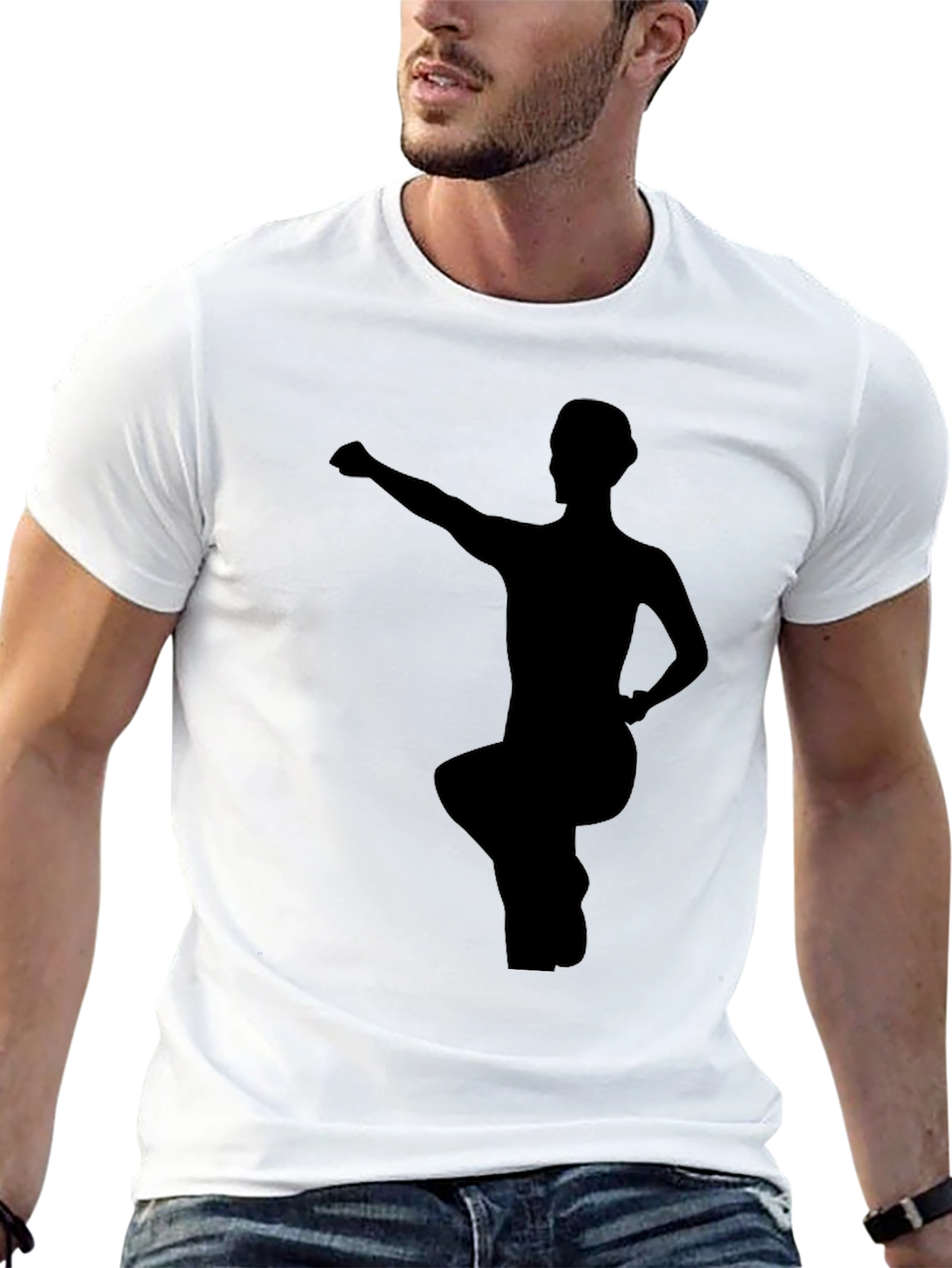 Martial Arts Pose Black Graphic Tee