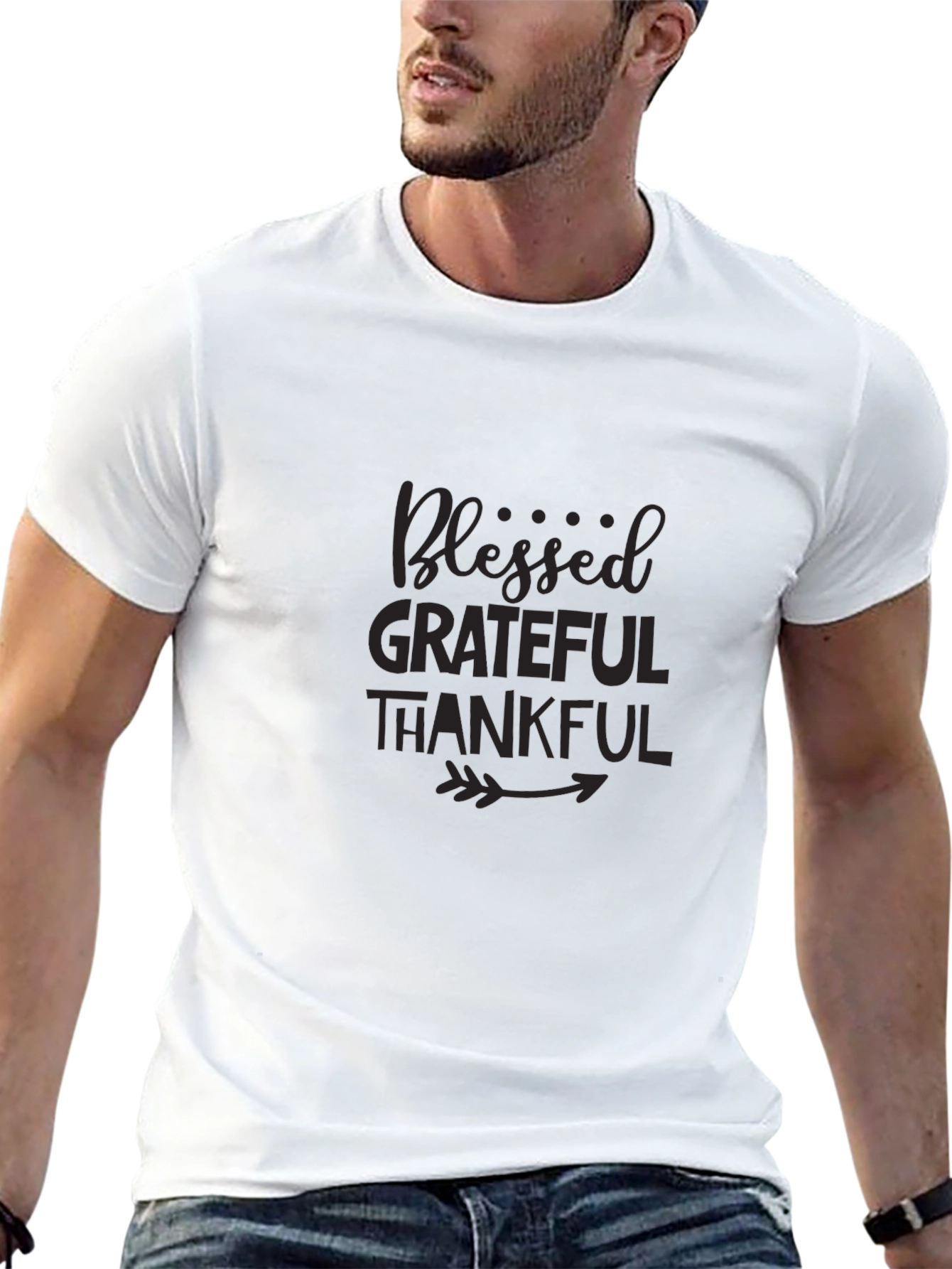 Blessed Grateful Thankful T-Shirt - Black