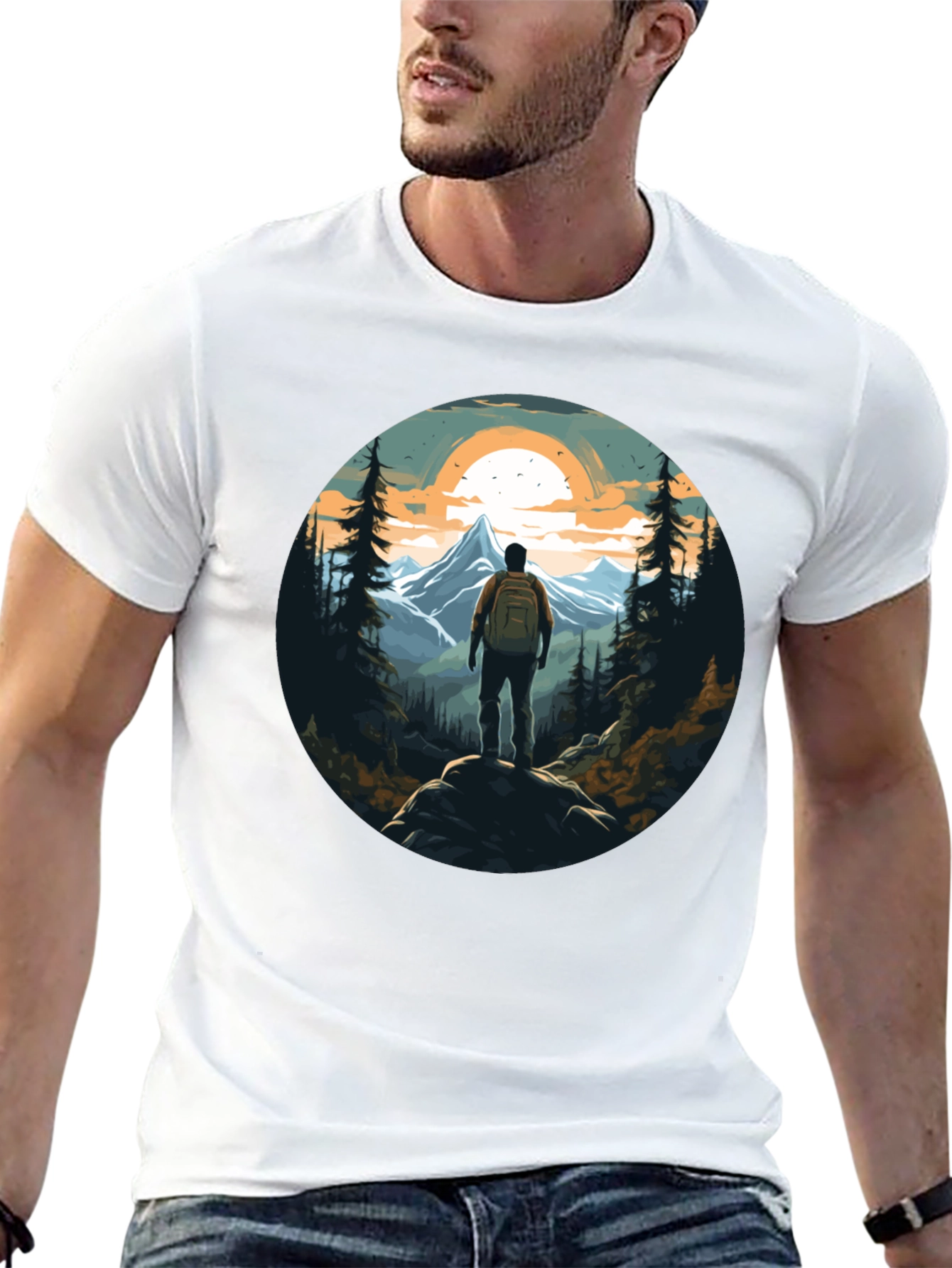 Mountain Hiker Graphic Tee - Nature Adventure Shirt