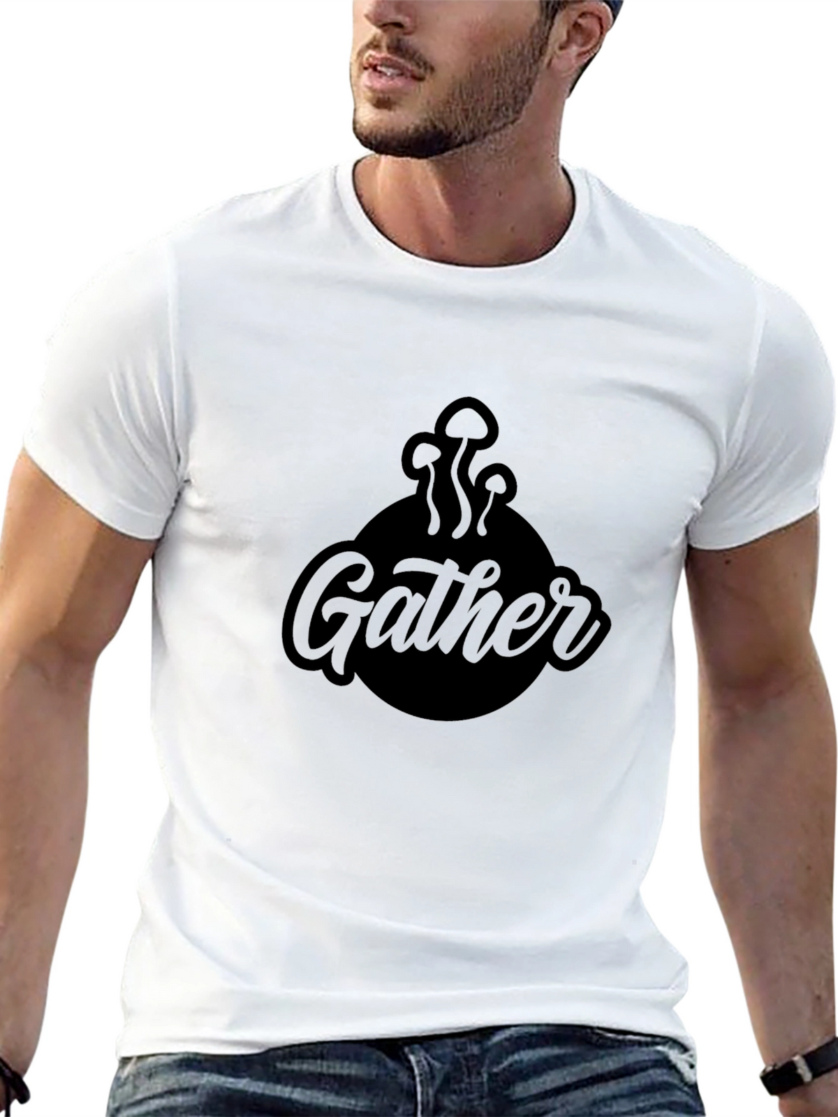 Gather Mushroom Graphic Tee - Black