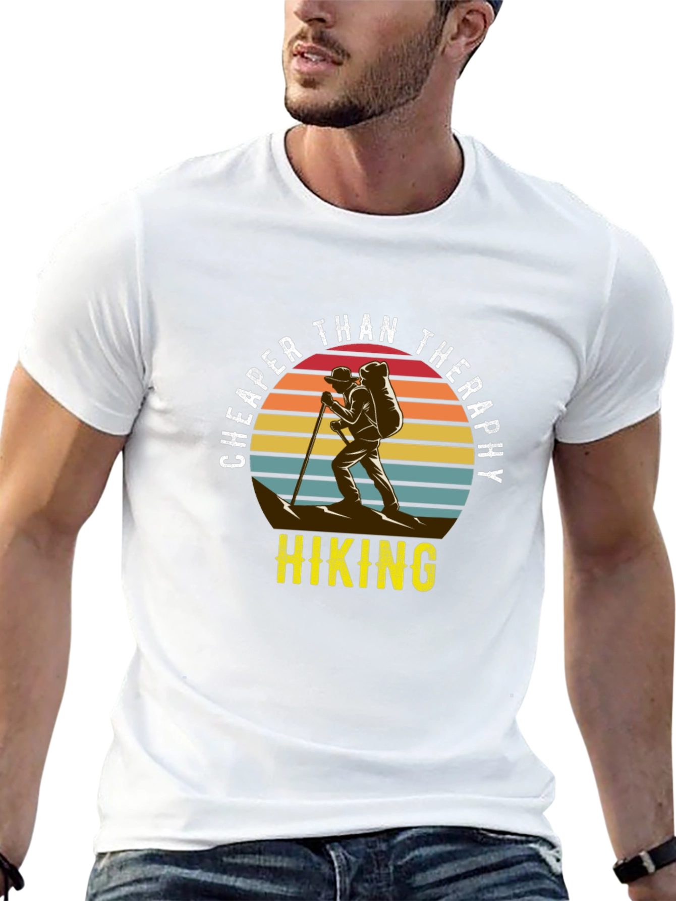 Cheaper Than Therapy Hiking Graphic T-Shirt