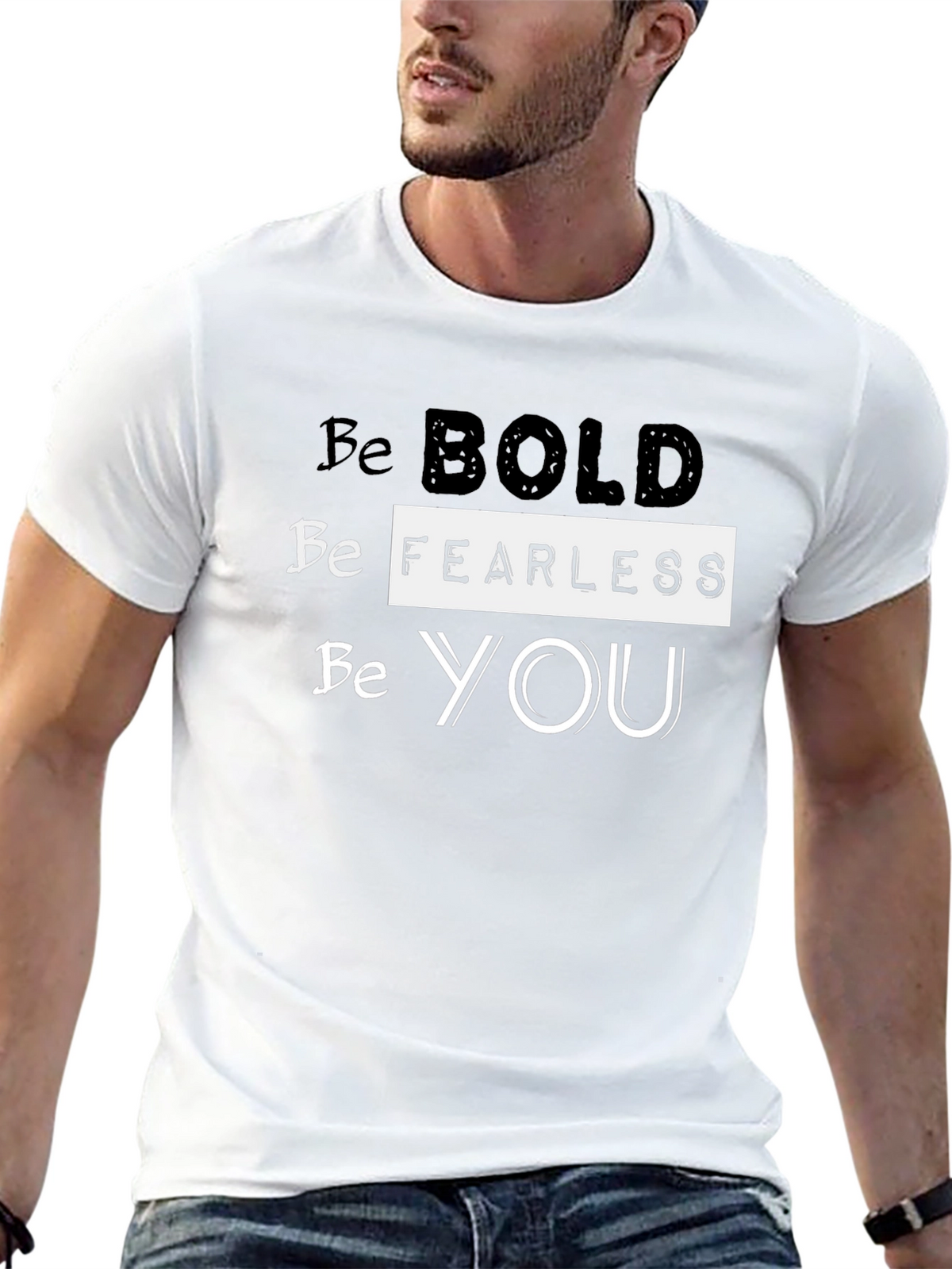 Be Bold Fearless You - Black Graphic Tee