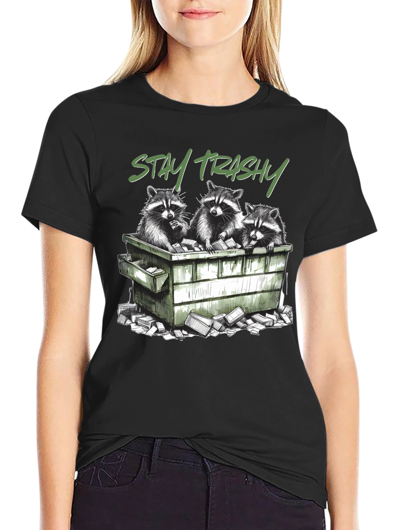 Stay Trashy Raccoon Graphic Tee - Unisex