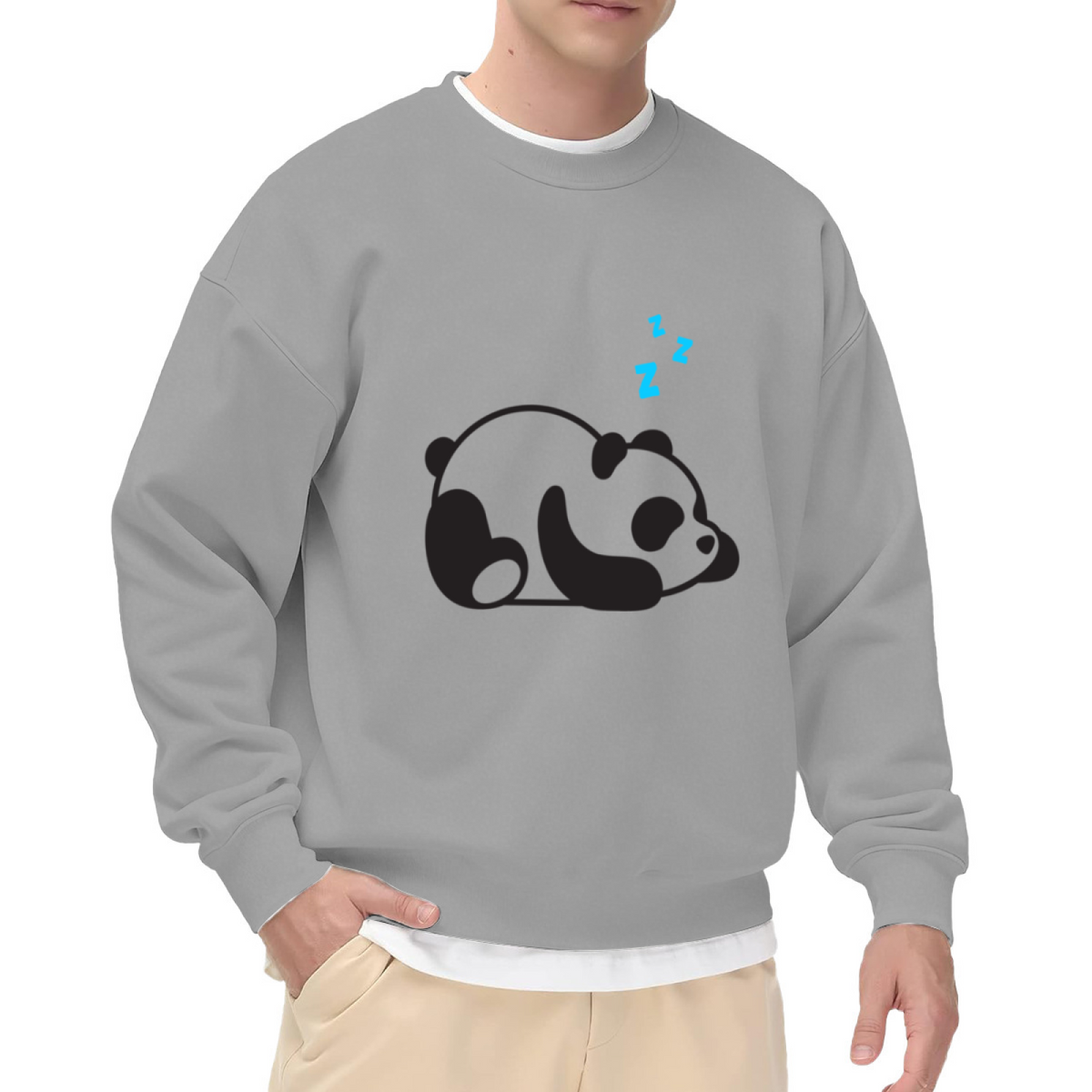 Sleeping Panda Crewneck Sweatshirt - Cute Kawaii Animal Zzz Lazy Day Pullover