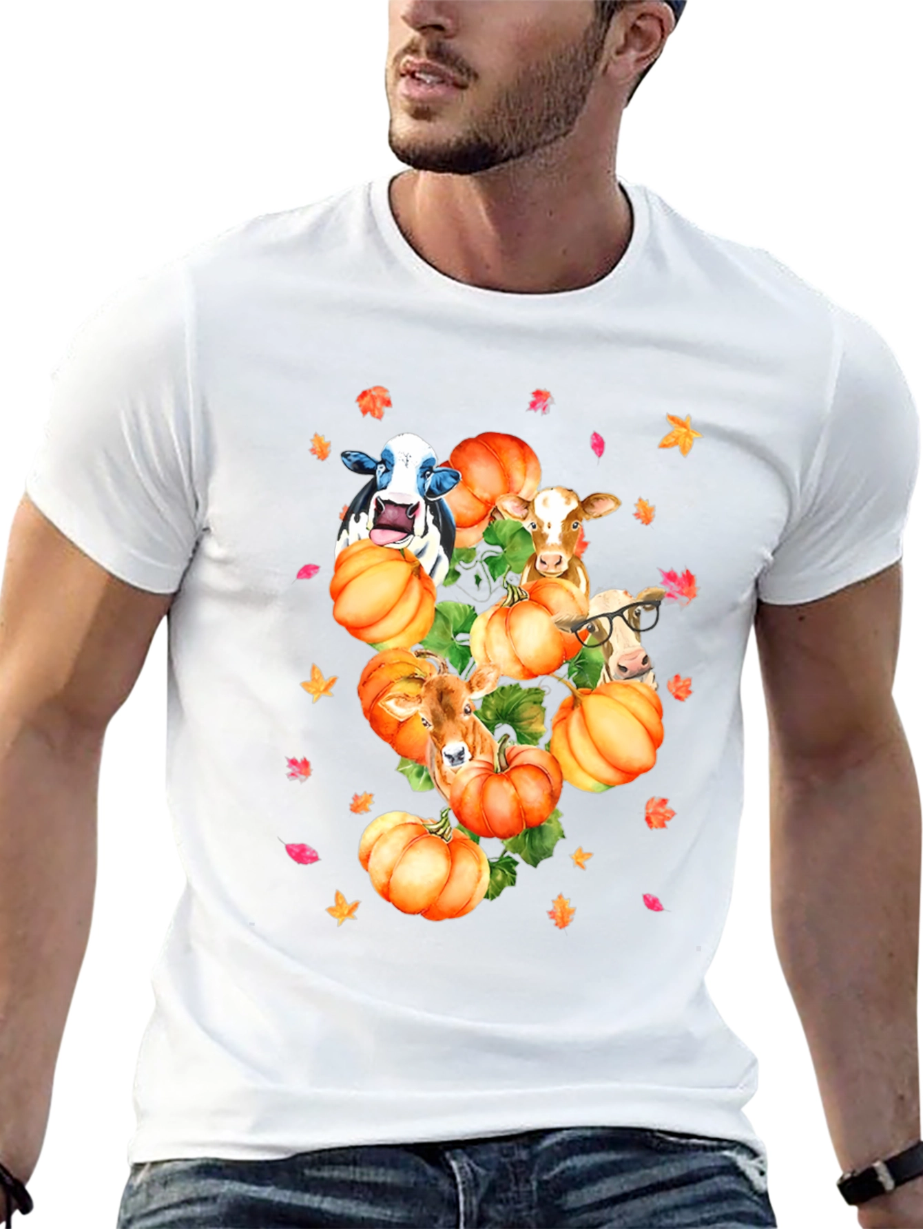 Cows & Pumpkins T-Shirt Fall Harvest Tee
