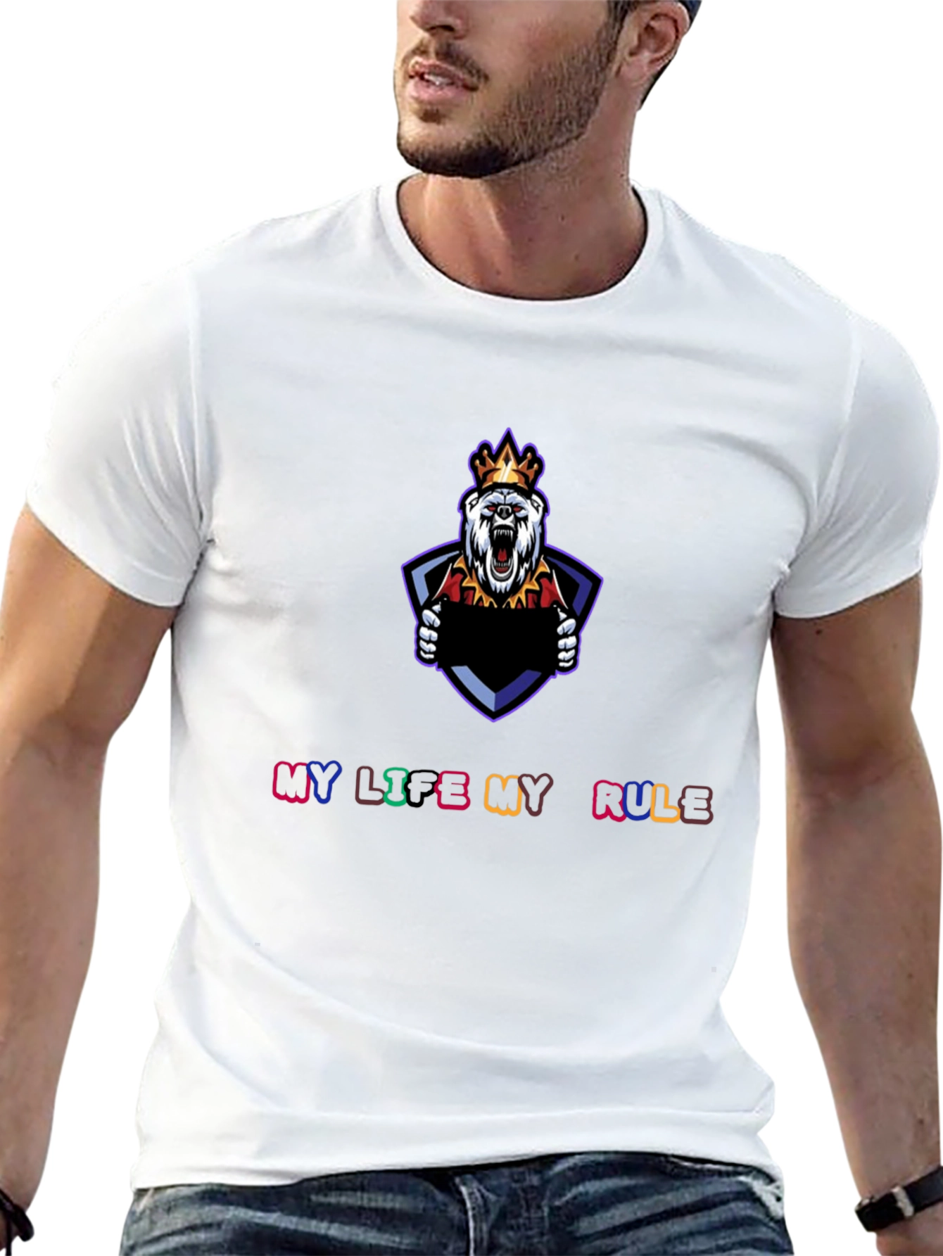 My Life My Rule Black Graphic T-Shirt