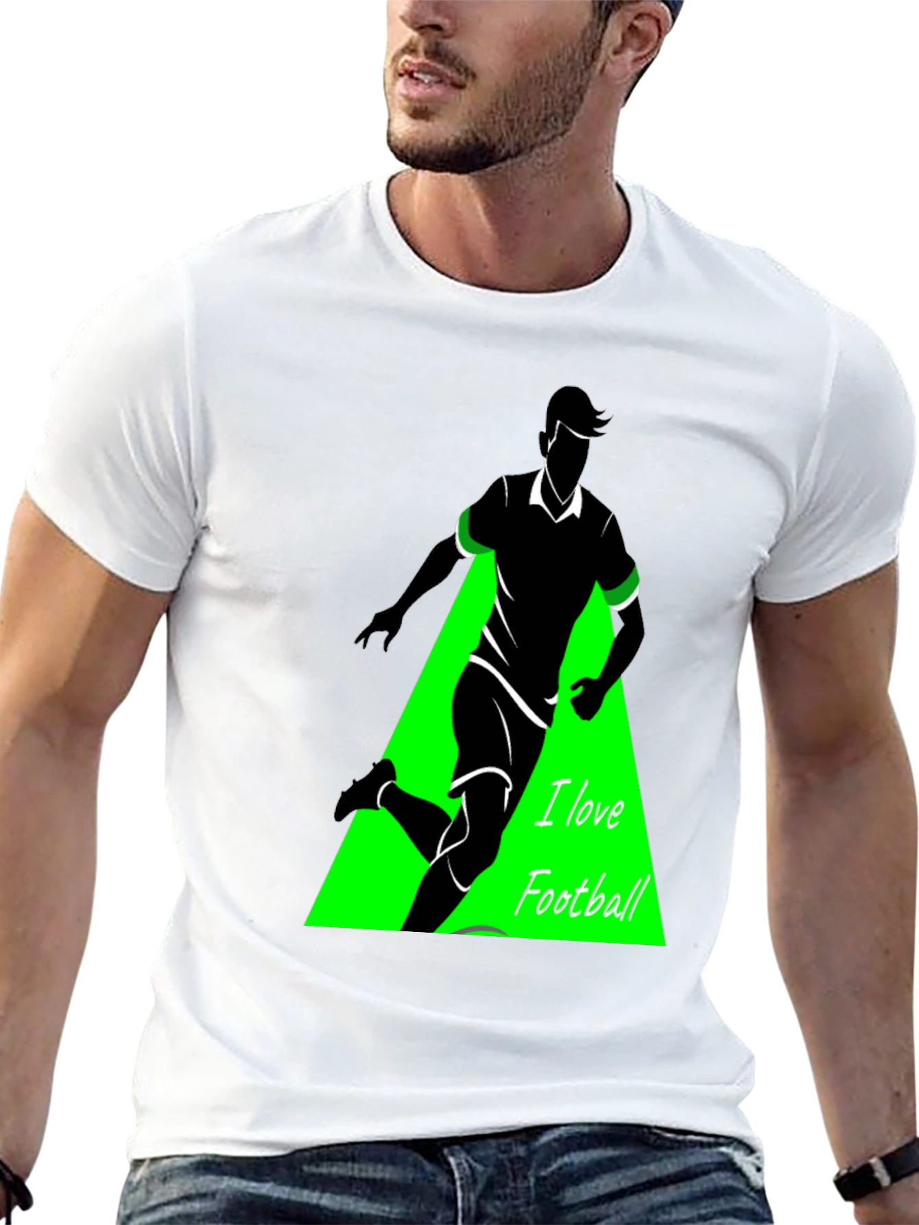 I Love Football Graphic Tee - Black