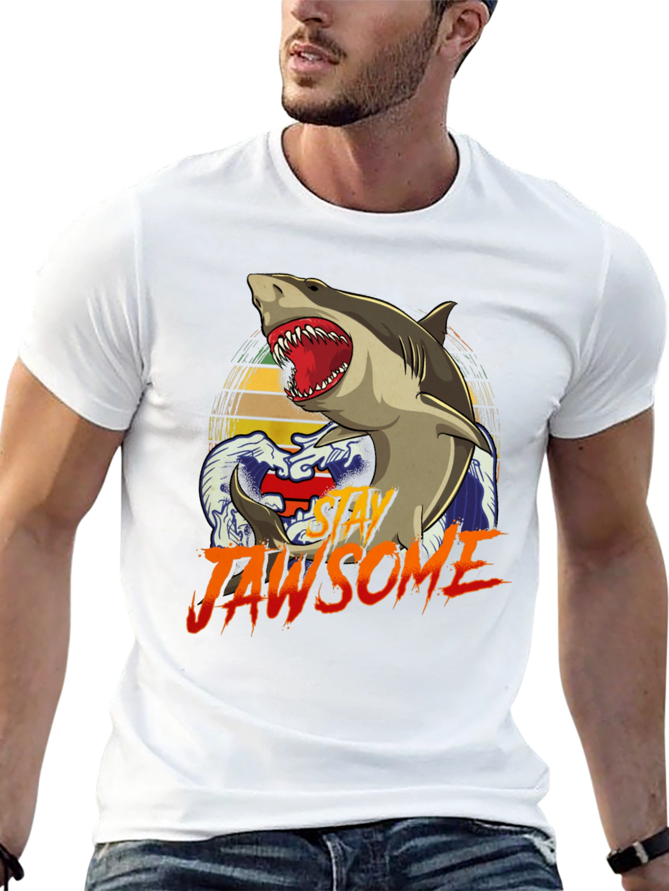 Stay Jawsome T-Shirt - Shark Graphic Tee