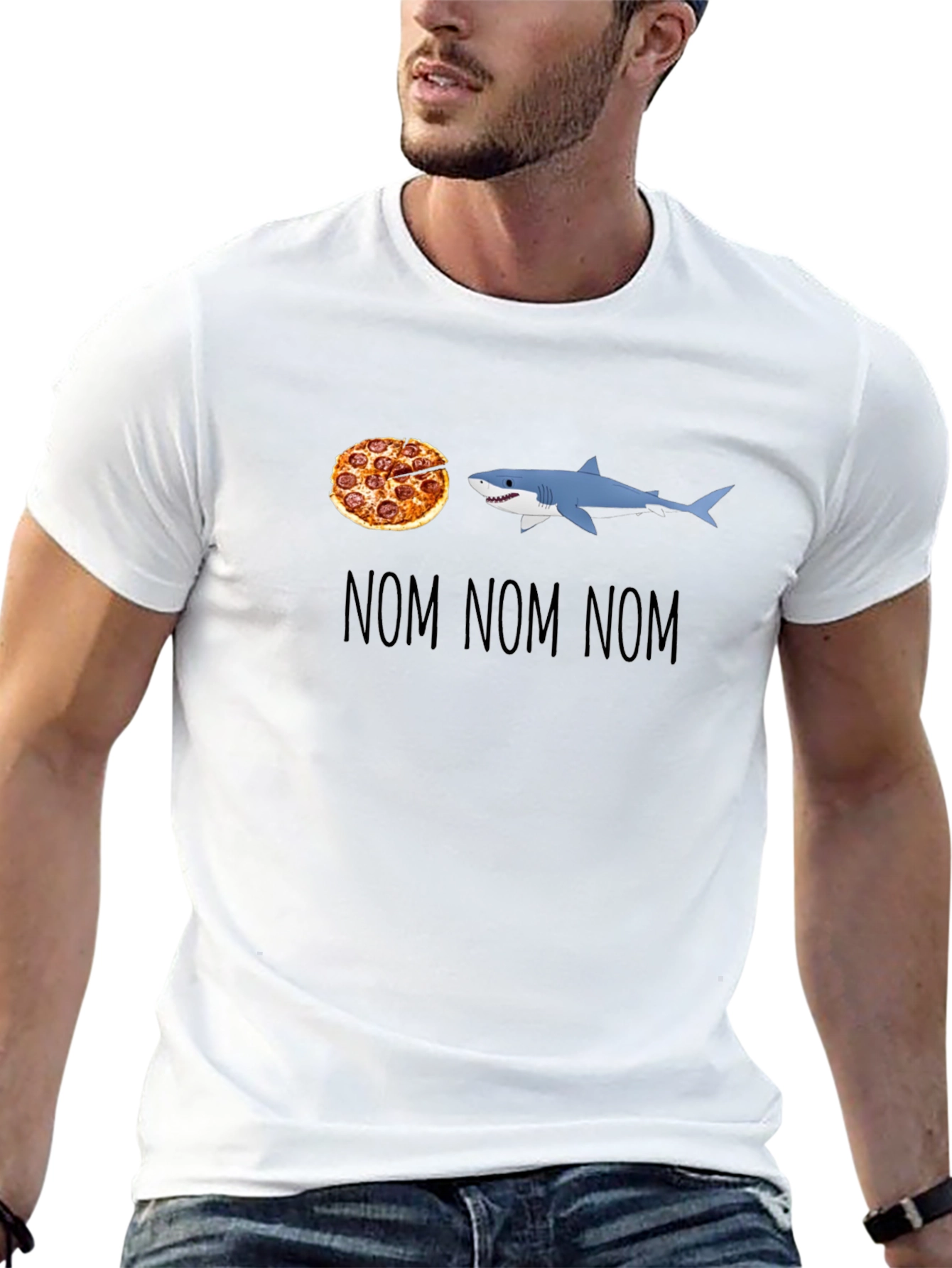 Pizza Shark T-Shirt - Nom Nom Nom Design
