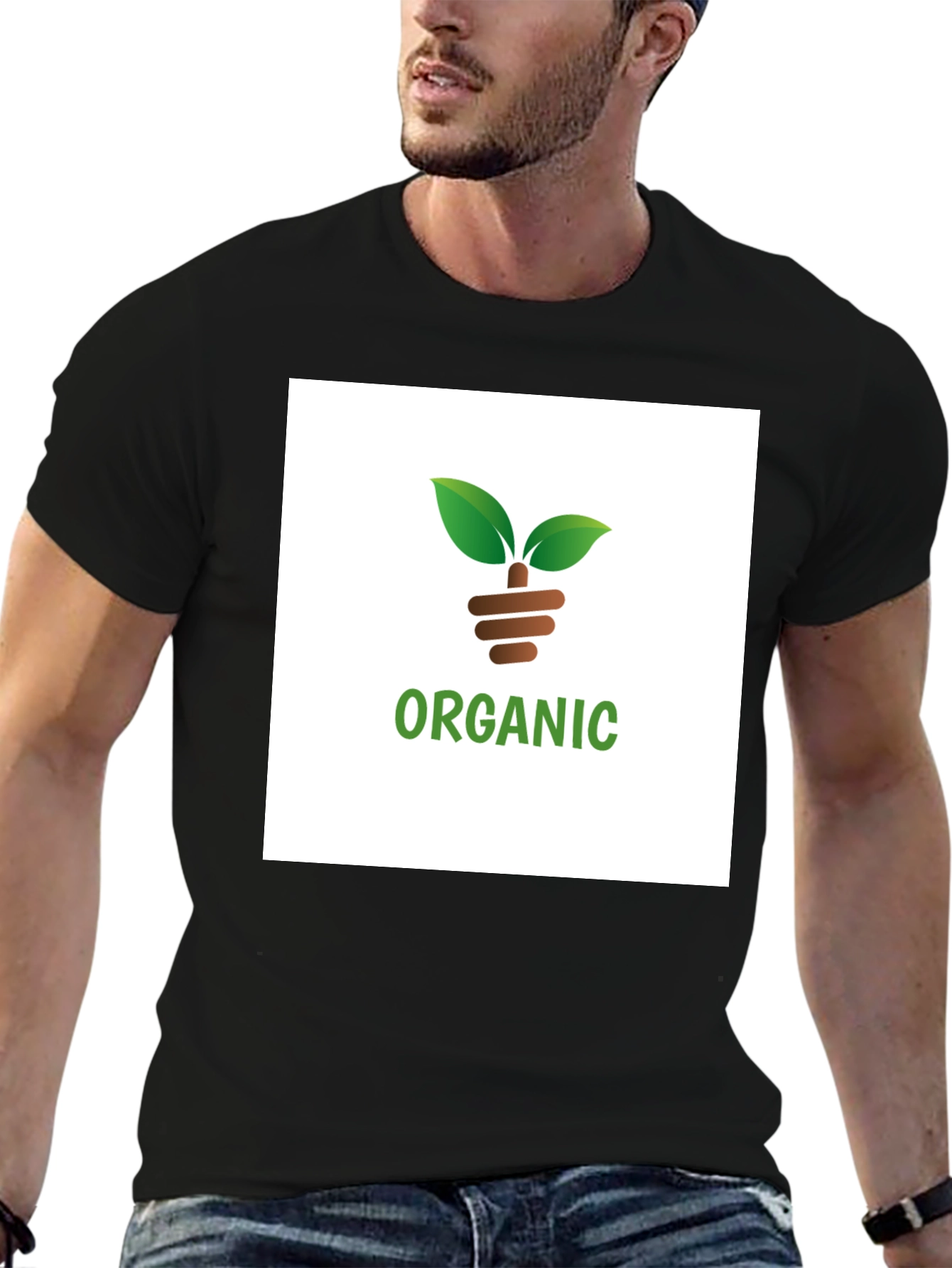 Organic Cotton Graphic Tee - Black