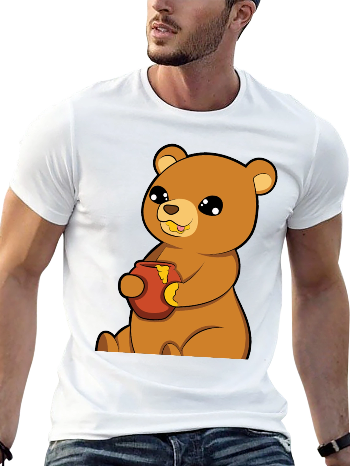 Cute Bear Honey Pot T-Shirt - Unisex Cotton Tee
