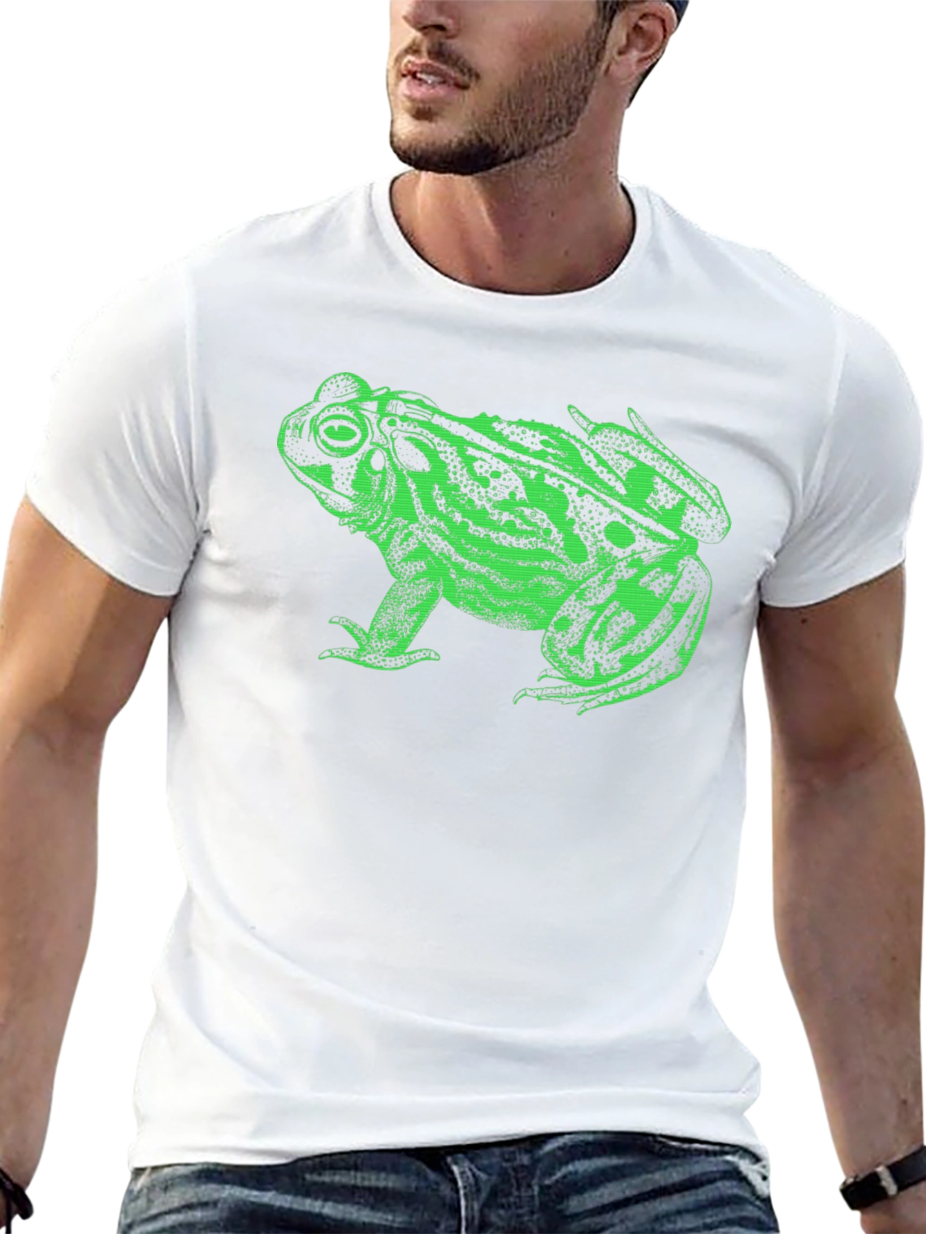 Green Frog Graphic Black T-Shirt